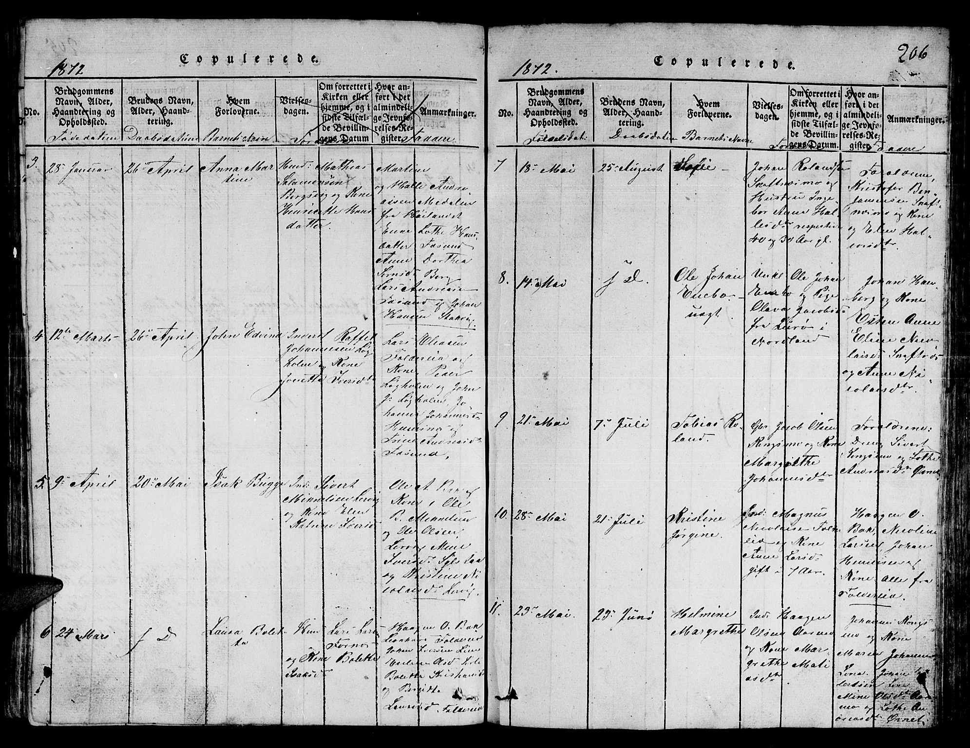 Ministerialprotokoller, klokkerbøker og fødselsregistre - Nord-Trøndelag, SAT/A-1458/780/L0648: Klokkerbok nr. 780C01 /3, 1815-1877, s. 206