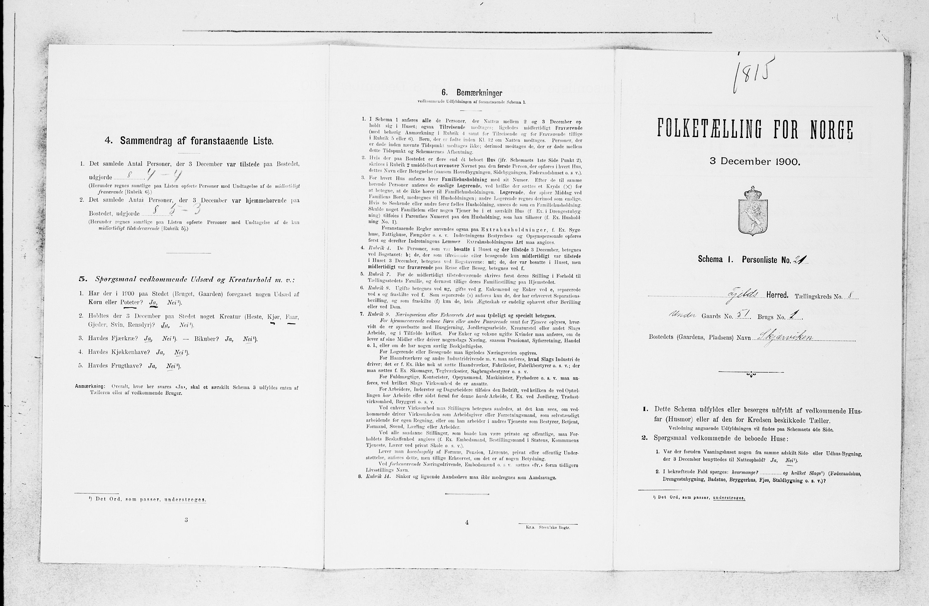 SAB, Folketelling 1900 for 1246 Fjell herred, 1900, s. 960