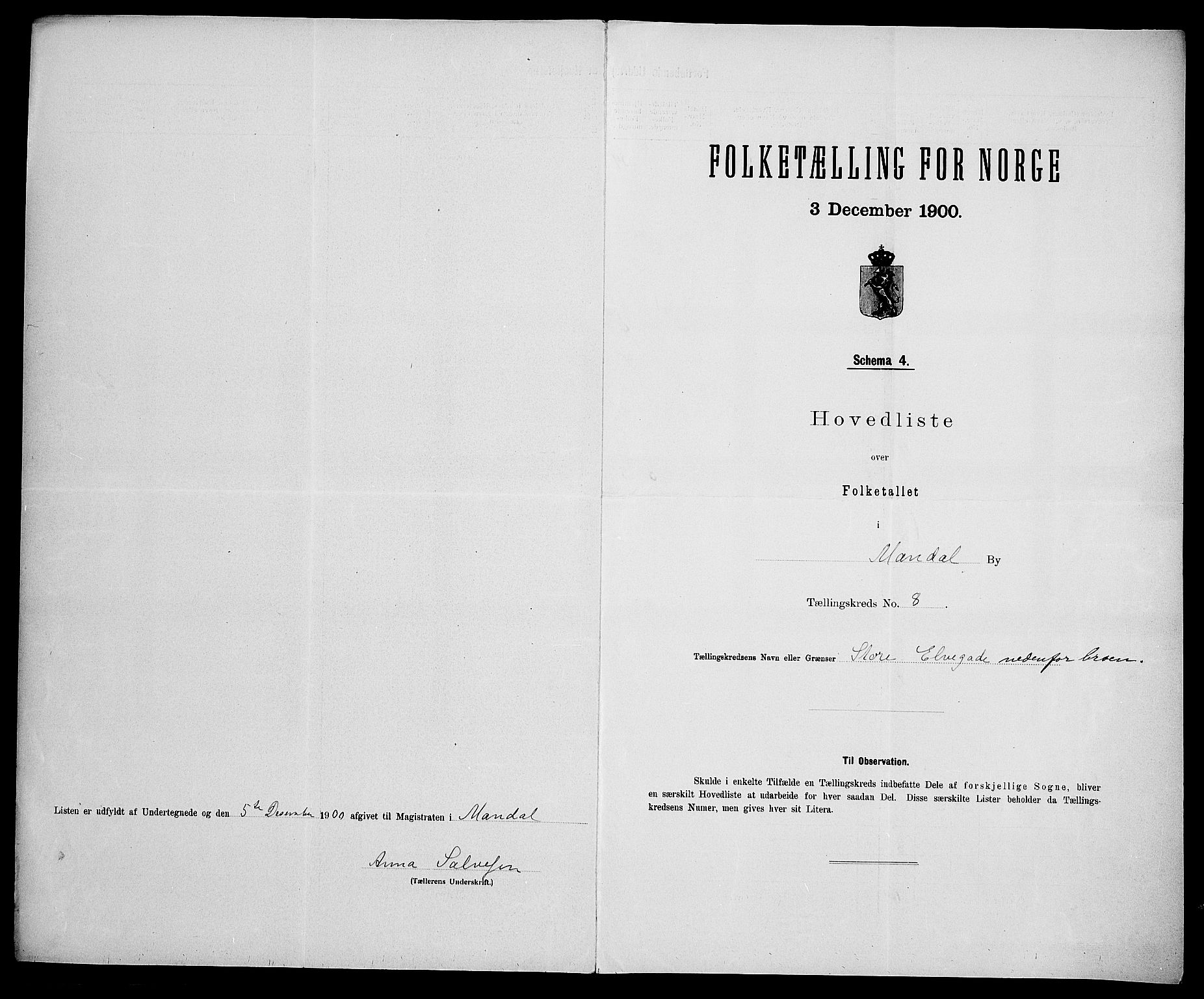 SAK, Folketelling 1900 for 1002 Mandal ladested, 1900, s. 35