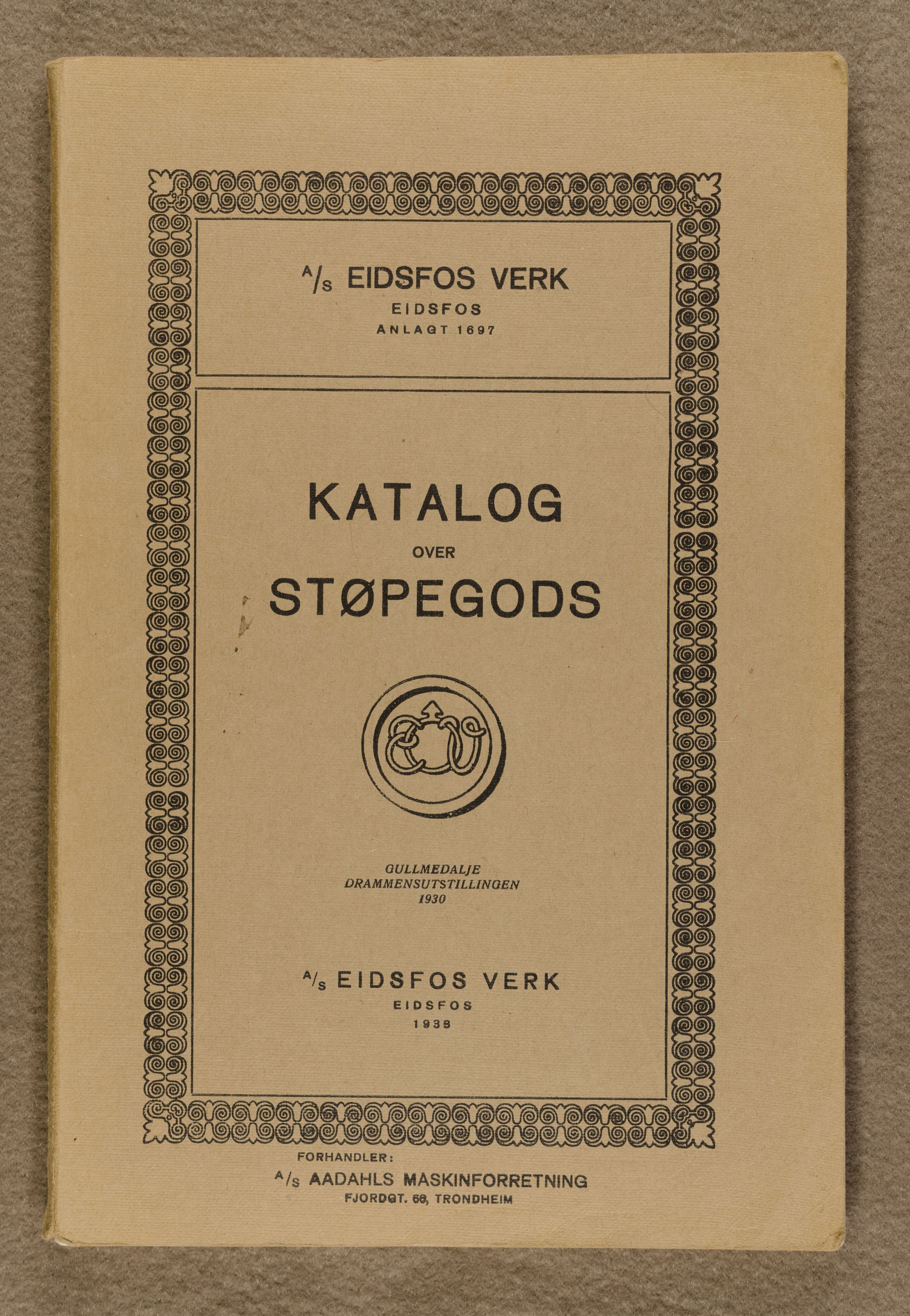 Næs Jernverksmuseets samling av historiske ovnskataloger, NESJ/NJM-006/01/L0002: Eidsfos Verk 1933, 1933