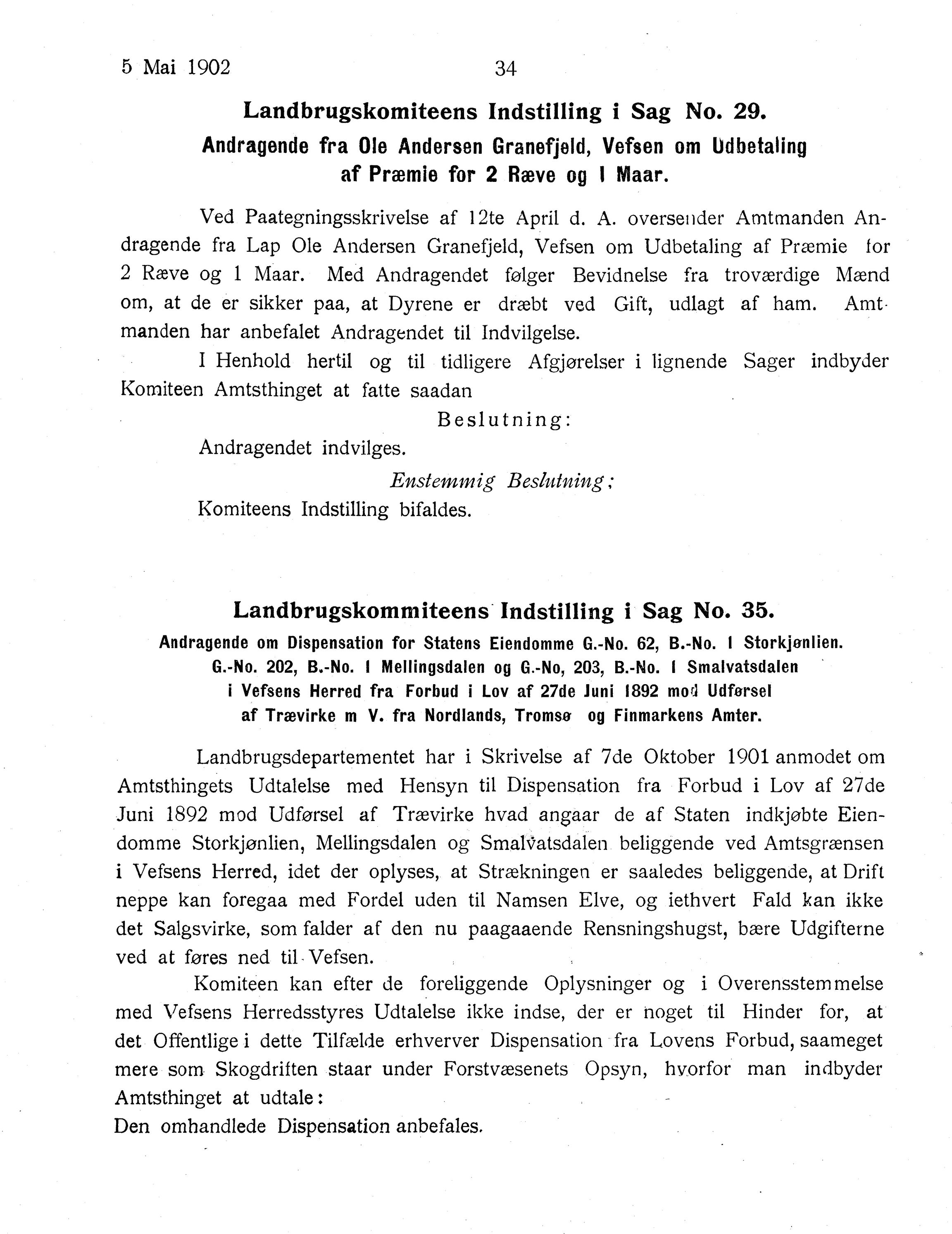 Nordland Fylkeskommune. Fylkestinget, AIN/NFK-17/176/A/Ac/L0025: Fylkestingsforhandlinger 1902, 1902