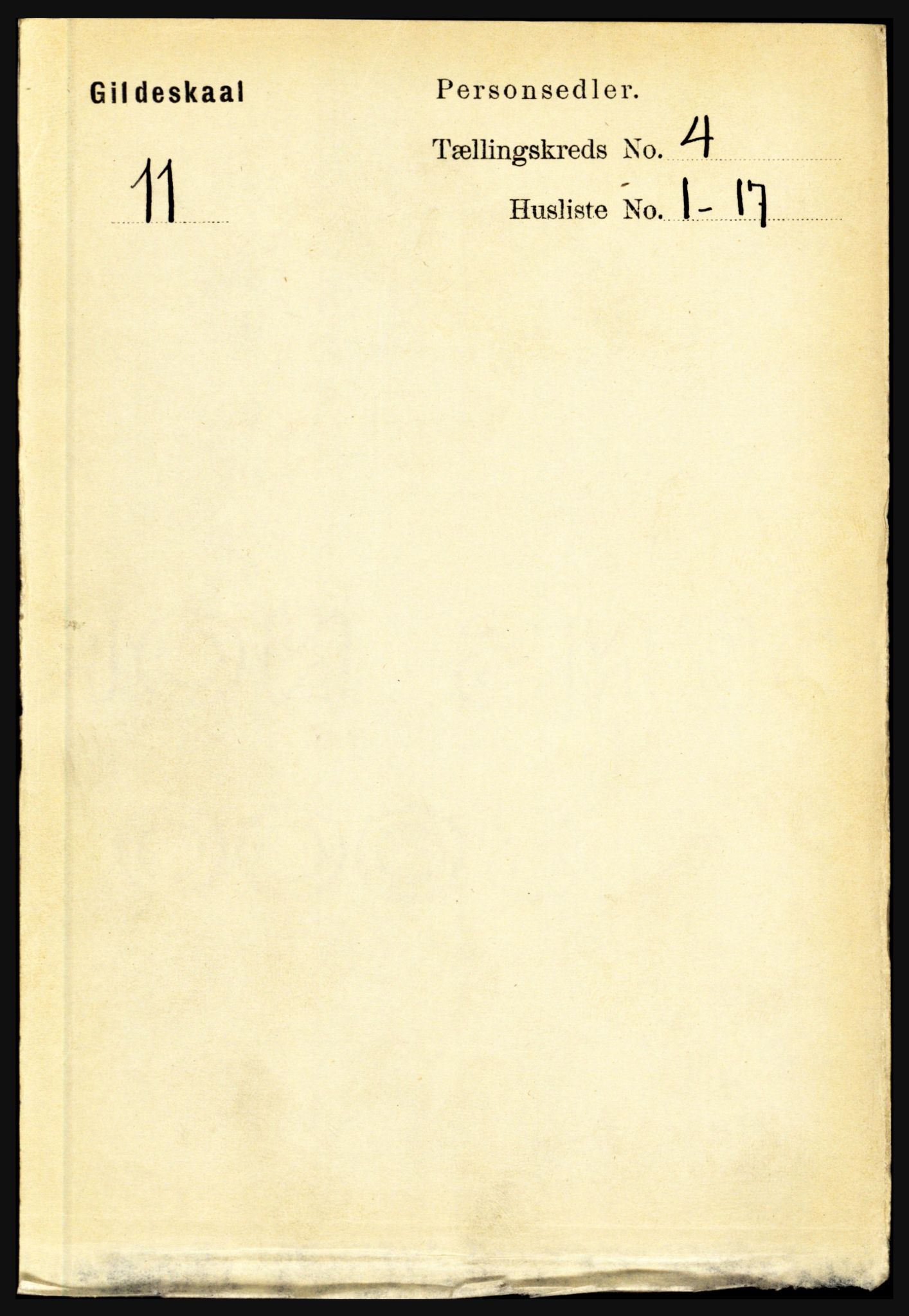 RA, Folketelling 1891 for 1838 Gildeskål herred, 1891, s. 1068