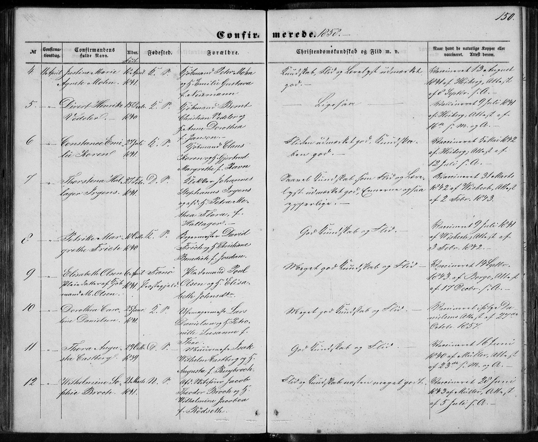 Korskirken sokneprestembete, SAB/A-76101/H/Haa/L0027: Ministerialbok nr. C 3, 1854-1868, s. 150