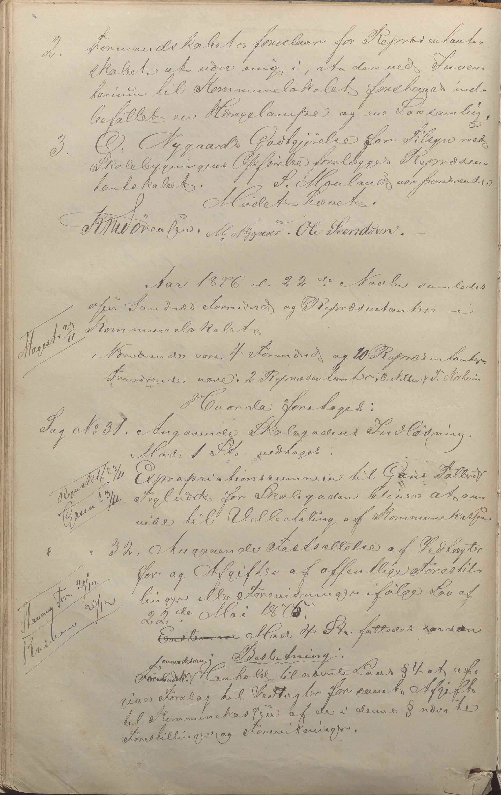 Sandnes kommune - Formannskapet og Bystyret, IKAR/K-100188/Aa/L0002: Møtebok, 1875-1882