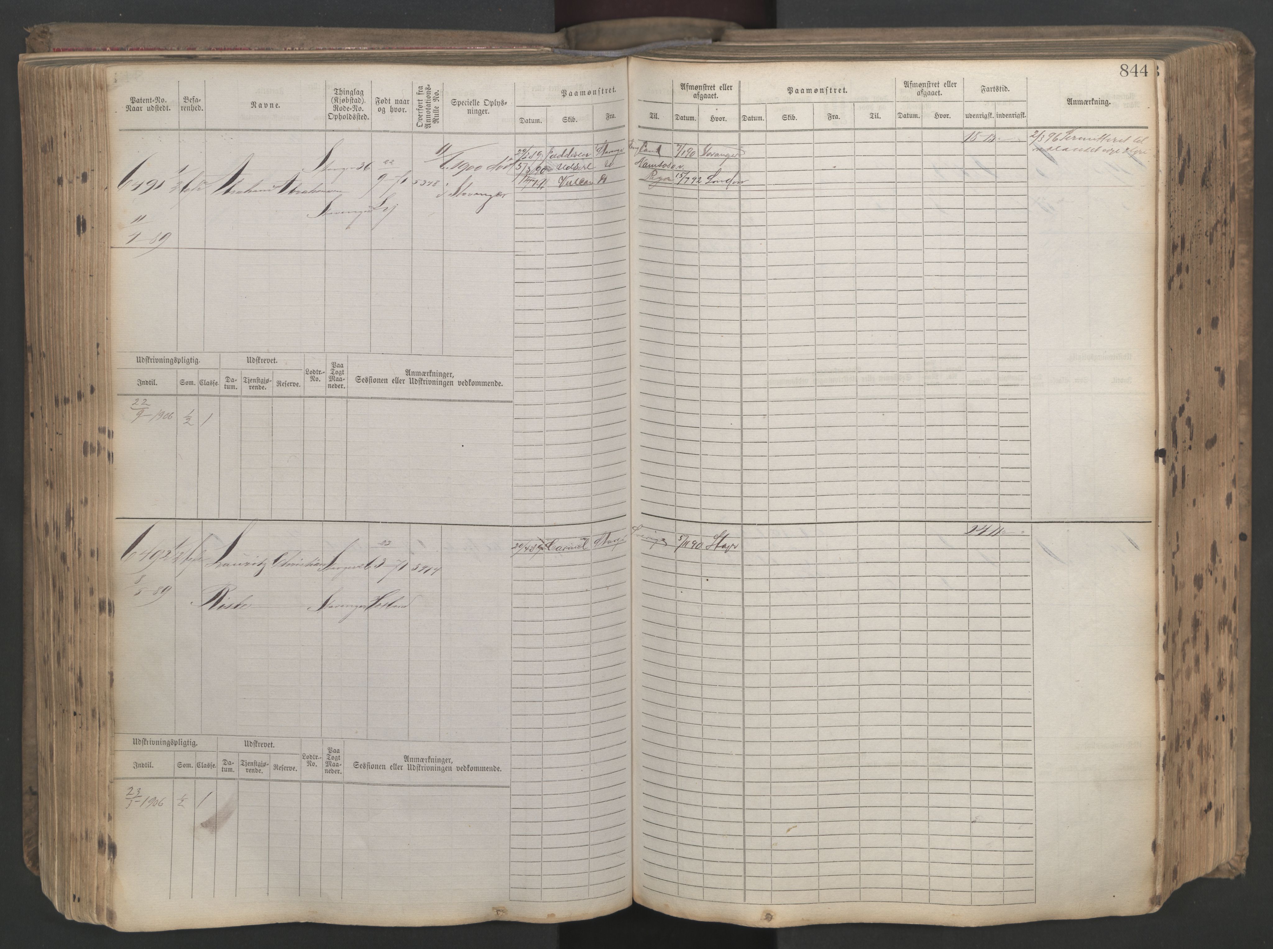 Stavanger sjømannskontor, AV/SAST-A-102006/F/Fb/Fbb/L0021: Sjøfartshovedrulle patnentnr. 6005-7204 (dublett), 1887, s. 248