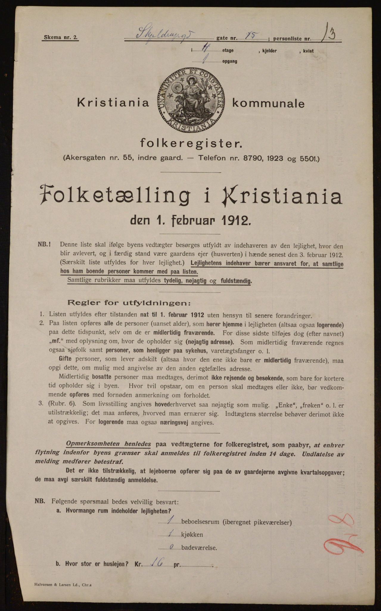 OBA, Kommunal folketelling 1.2.1912 for Kristiania, 1912, s. 96317