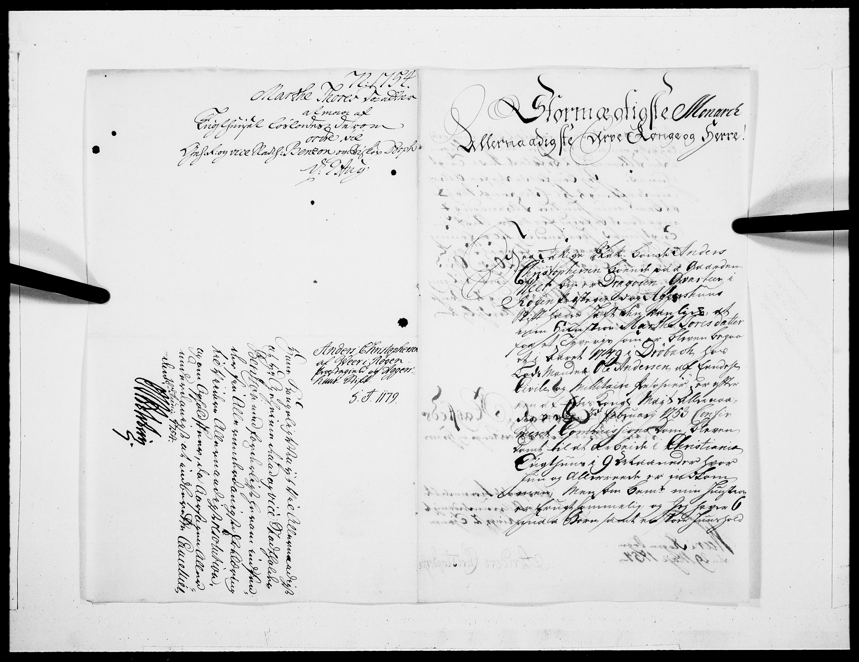 Danske Kanselli 1572-1799, AV/RA-EA-3023/F/Fc/Fcc/Fcca/L0167: Norske innlegg 1572-1799, 1754, s. 133