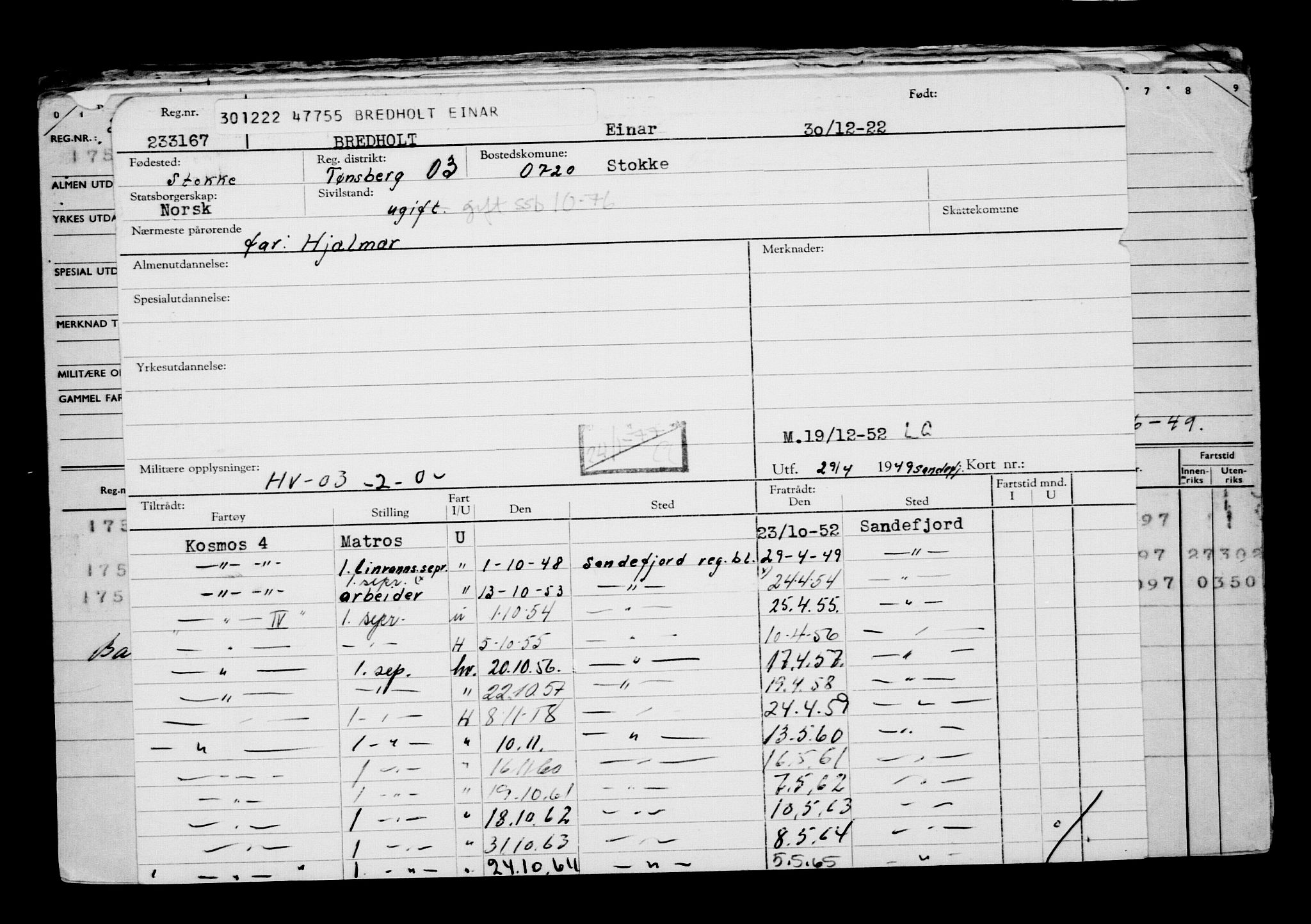 Direktoratet for sjømenn, AV/RA-S-3545/G/Gb/L0213: Hovedkort, 1922, s. 714