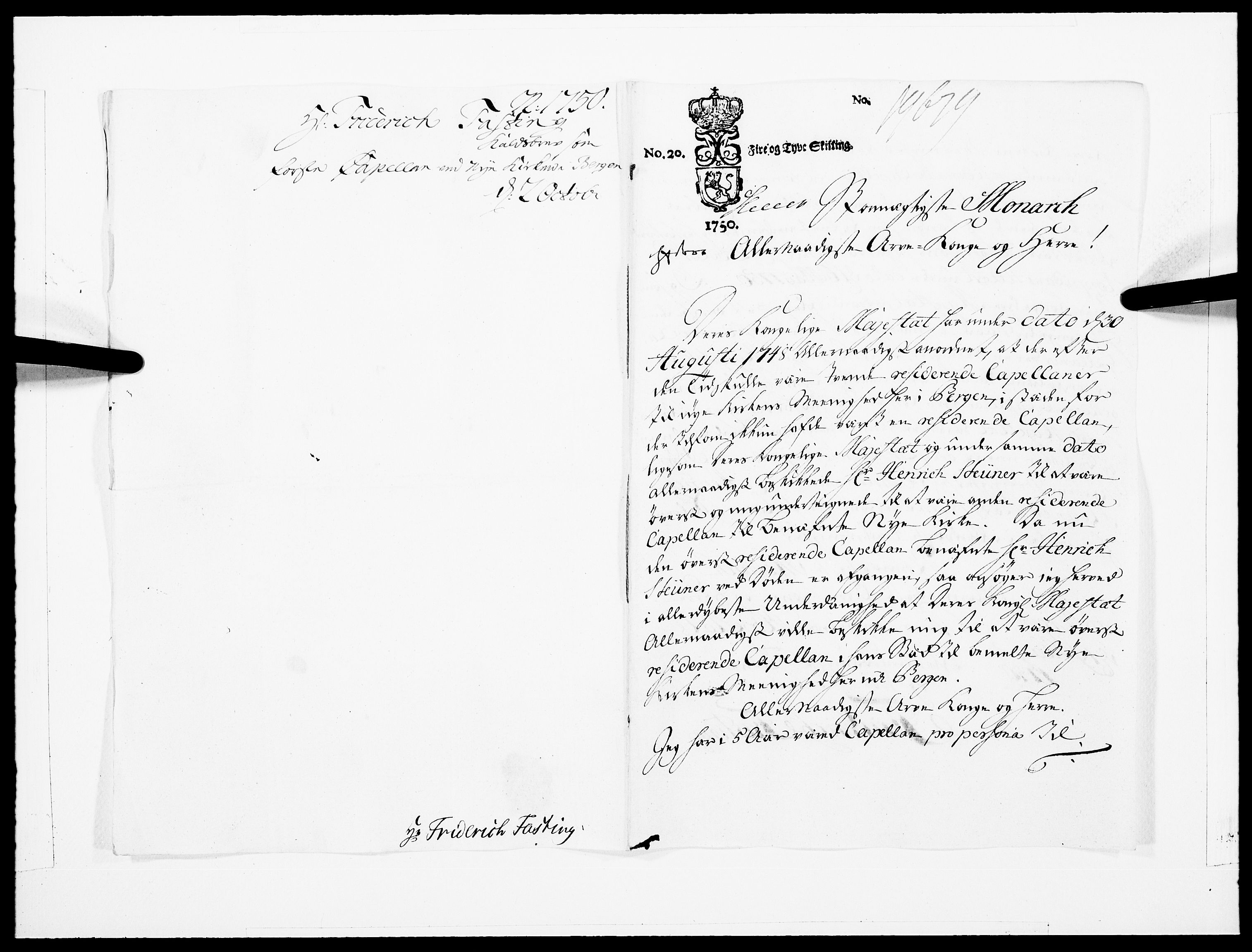 Danske Kanselli 1572-1799, RA/EA-3023/F/Fc/Fcc/Fcca/L0156: Norske innlegg 1572-1799, 1750, s. 316