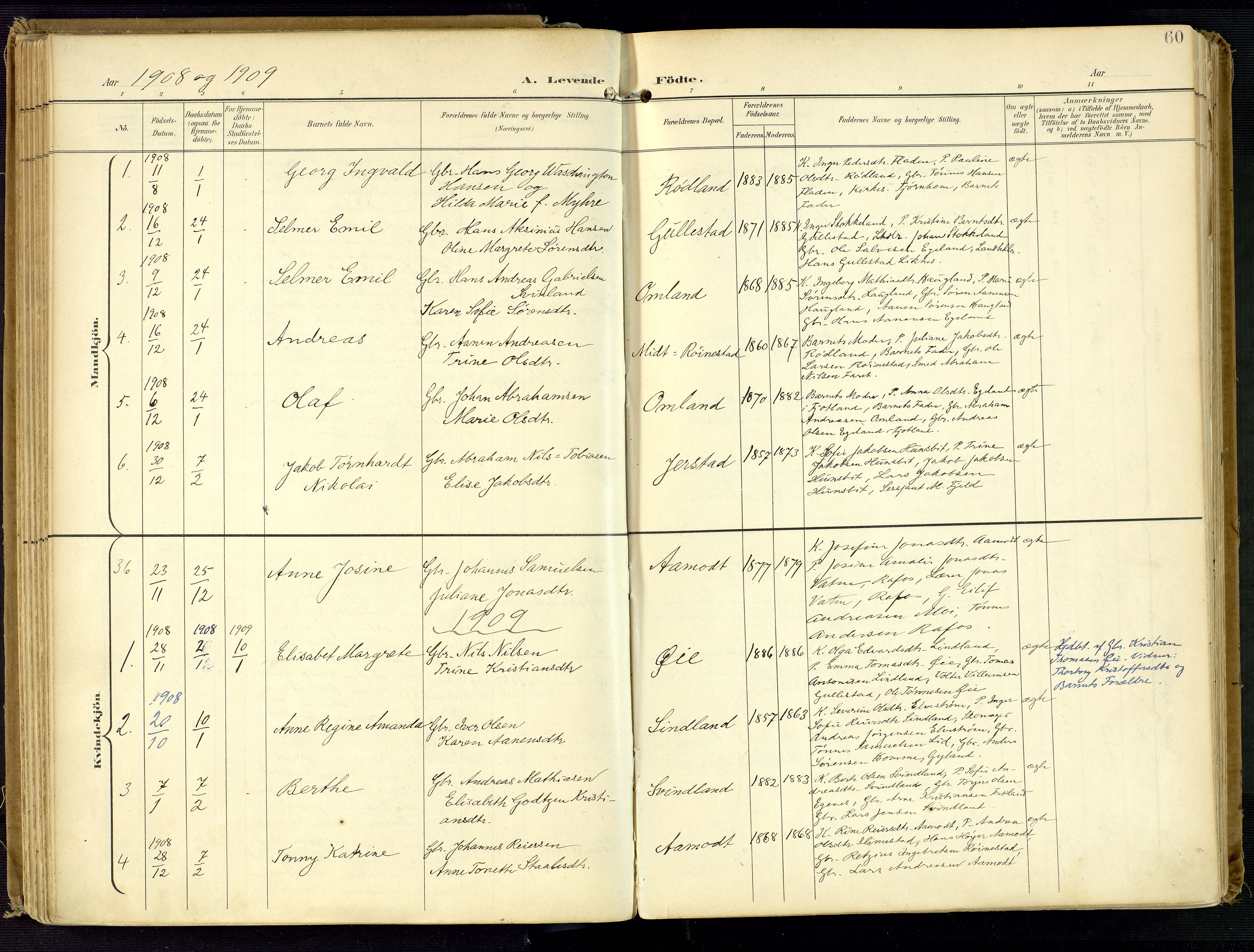 Kvinesdal sokneprestkontor, SAK/1111-0026/F/Fa/Fab/L0009: Ministerialbok nr. A 9, 1898-1915, s. 60