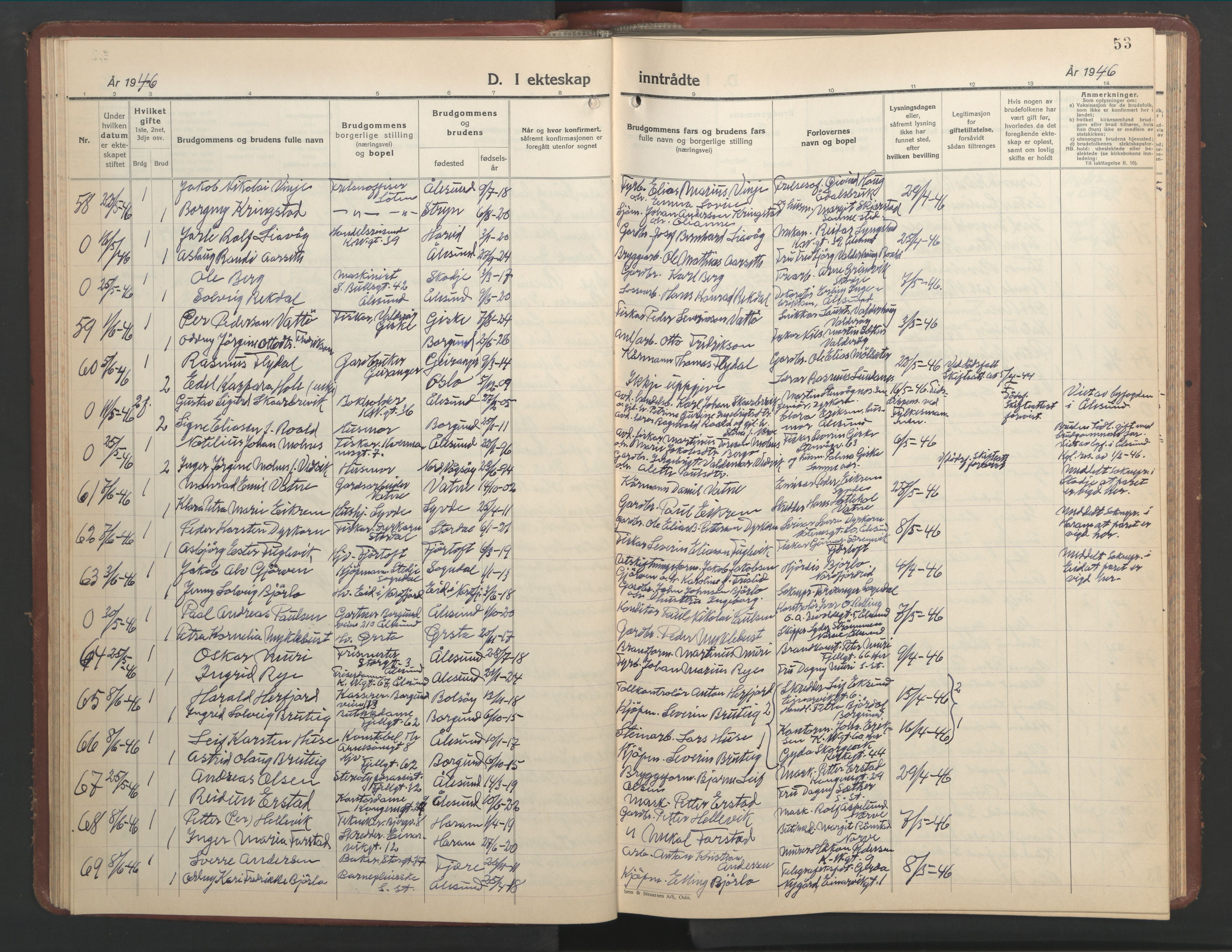 Ministerialprotokoller, klokkerbøker og fødselsregistre - Møre og Romsdal, AV/SAT-A-1454/529/L0479: Klokkerbok nr. 529C16, 1941-1950, s. 53