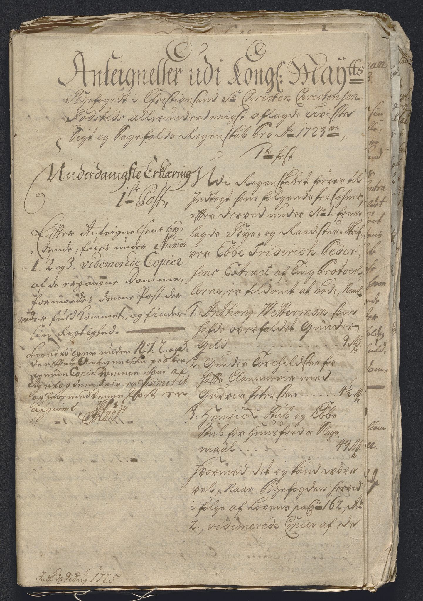 Rentekammeret inntil 1814, Reviderte regnskaper, Byregnskaper, AV/RA-EA-4066/R/Rm/L0286: [M19] Sikt og sakefall, 1719-1727, s. 234