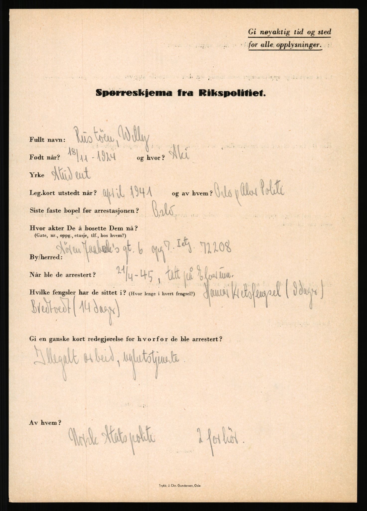 Rikspolitisjefen, AV/RA-S-1560/L/L0014: Pettersen, Aksel - Savosnick, Ernst, 1940-1945, s. 823