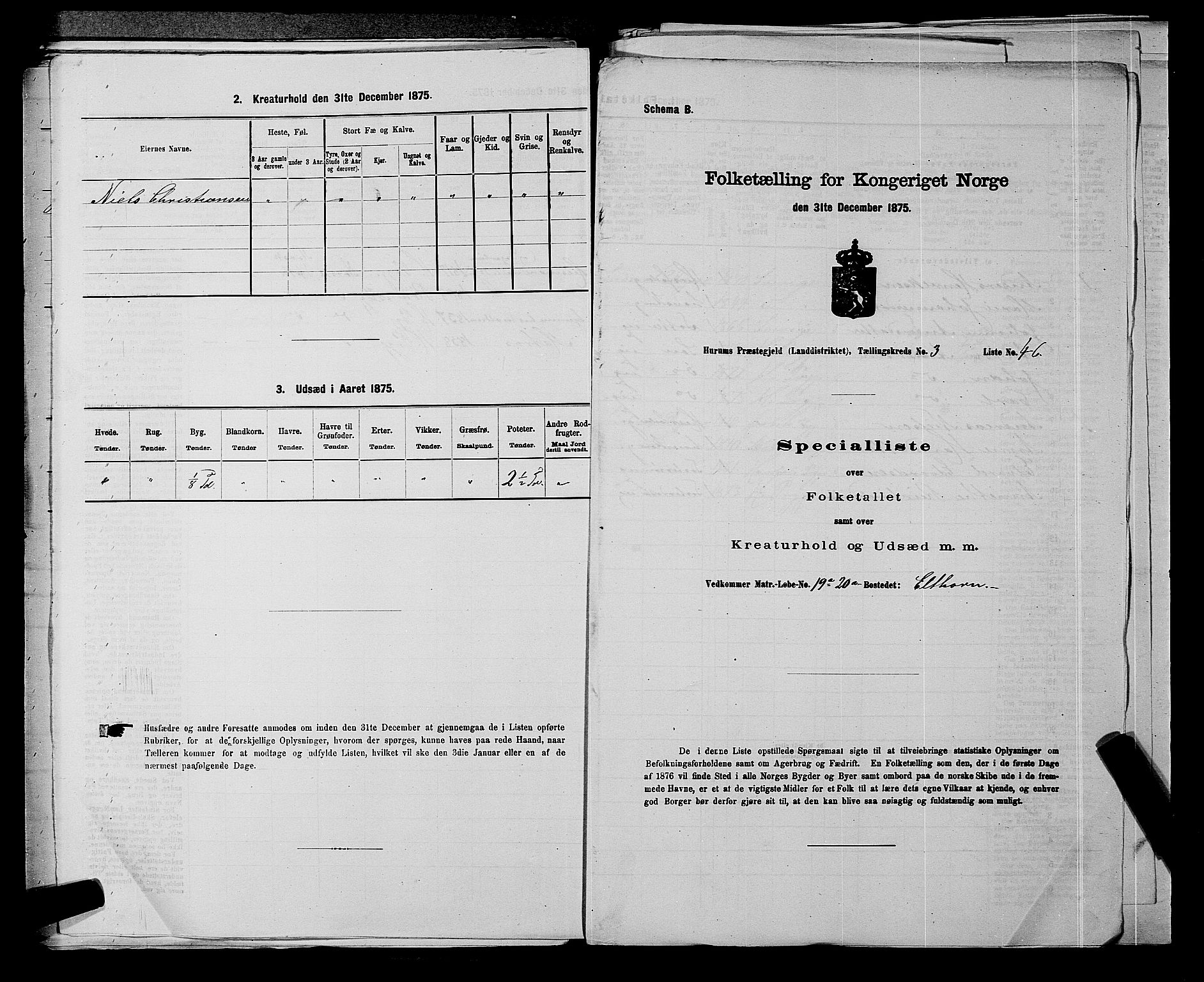 SAKO, Folketelling 1875 for 0628L Hurum prestegjeld, Hurum sokn, 1875, s. 601