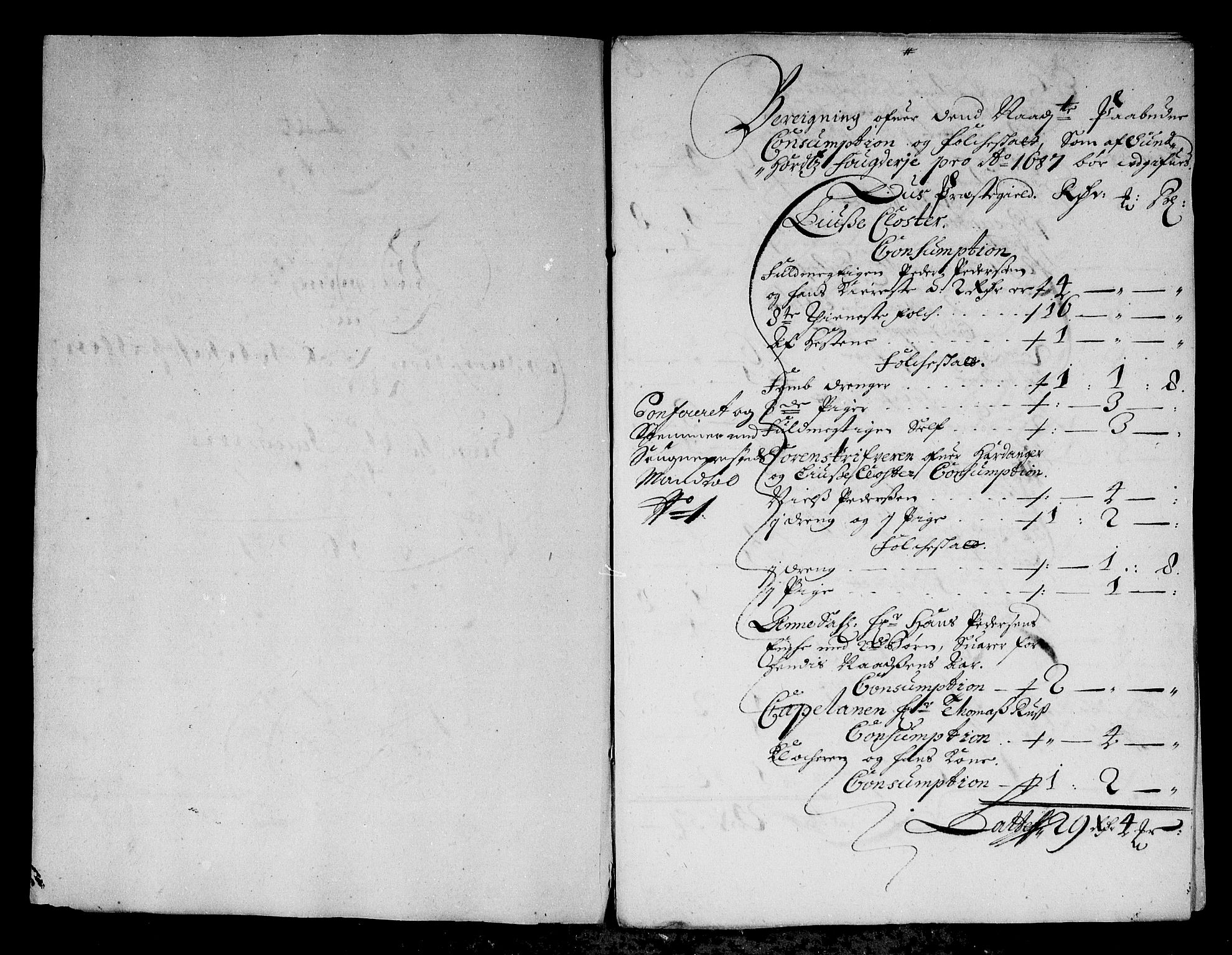 Rentekammeret inntil 1814, Reviderte regnskaper, Stiftamtstueregnskaper, Bergen stiftamt, AV/RA-EA-6043/R/Rc/L0084: Bergen stiftamt, 1687