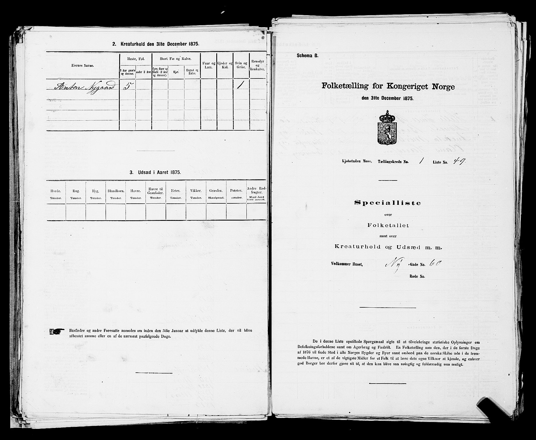 RA, Folketelling 1875 for 0104B Moss prestegjeld, Moss kjøpstad, 1875, s. 116