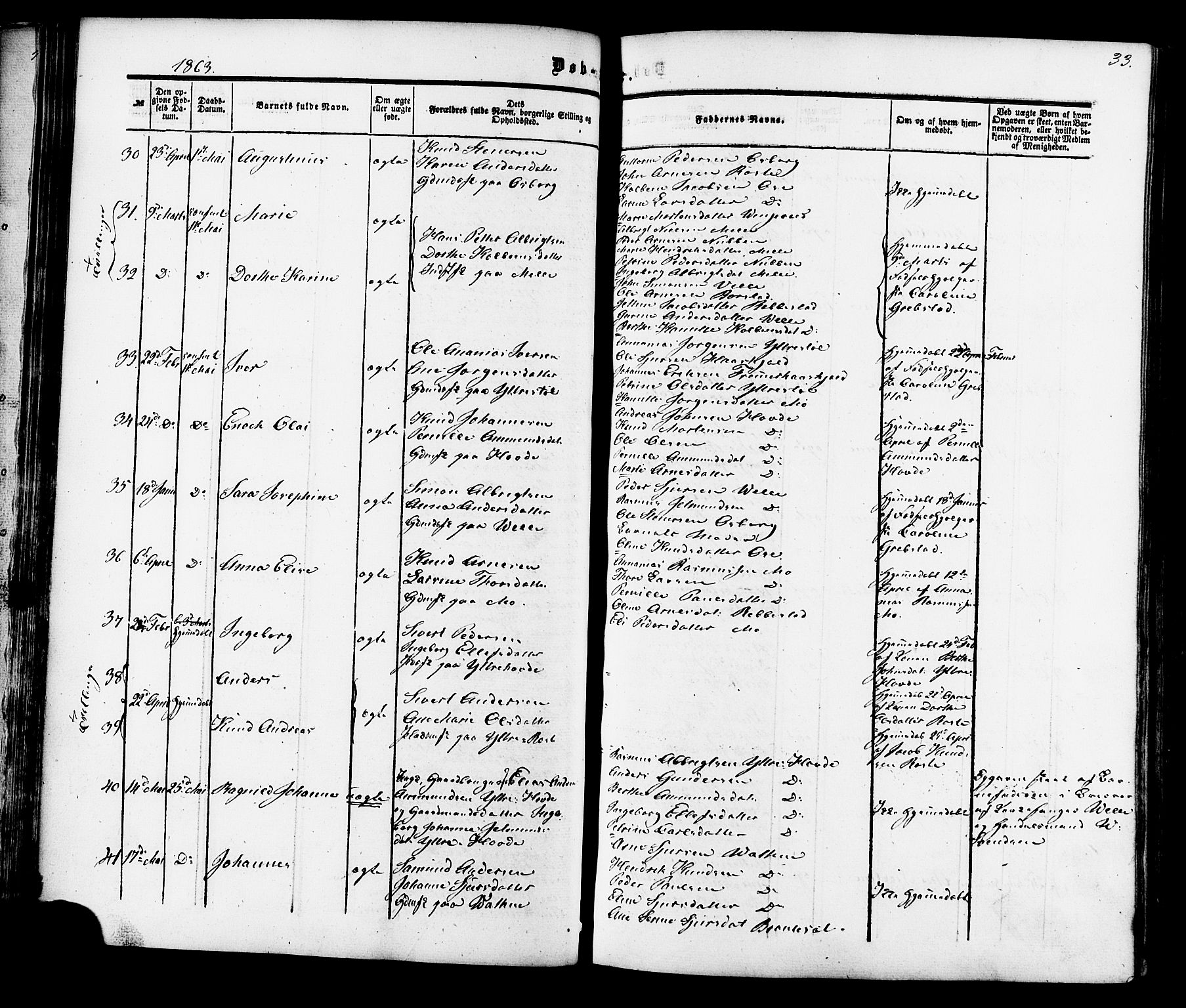 Ministerialprotokoller, klokkerbøker og fødselsregistre - Møre og Romsdal, AV/SAT-A-1454/513/L0175: Ministerialbok nr. 513A02, 1856-1877, s. 33