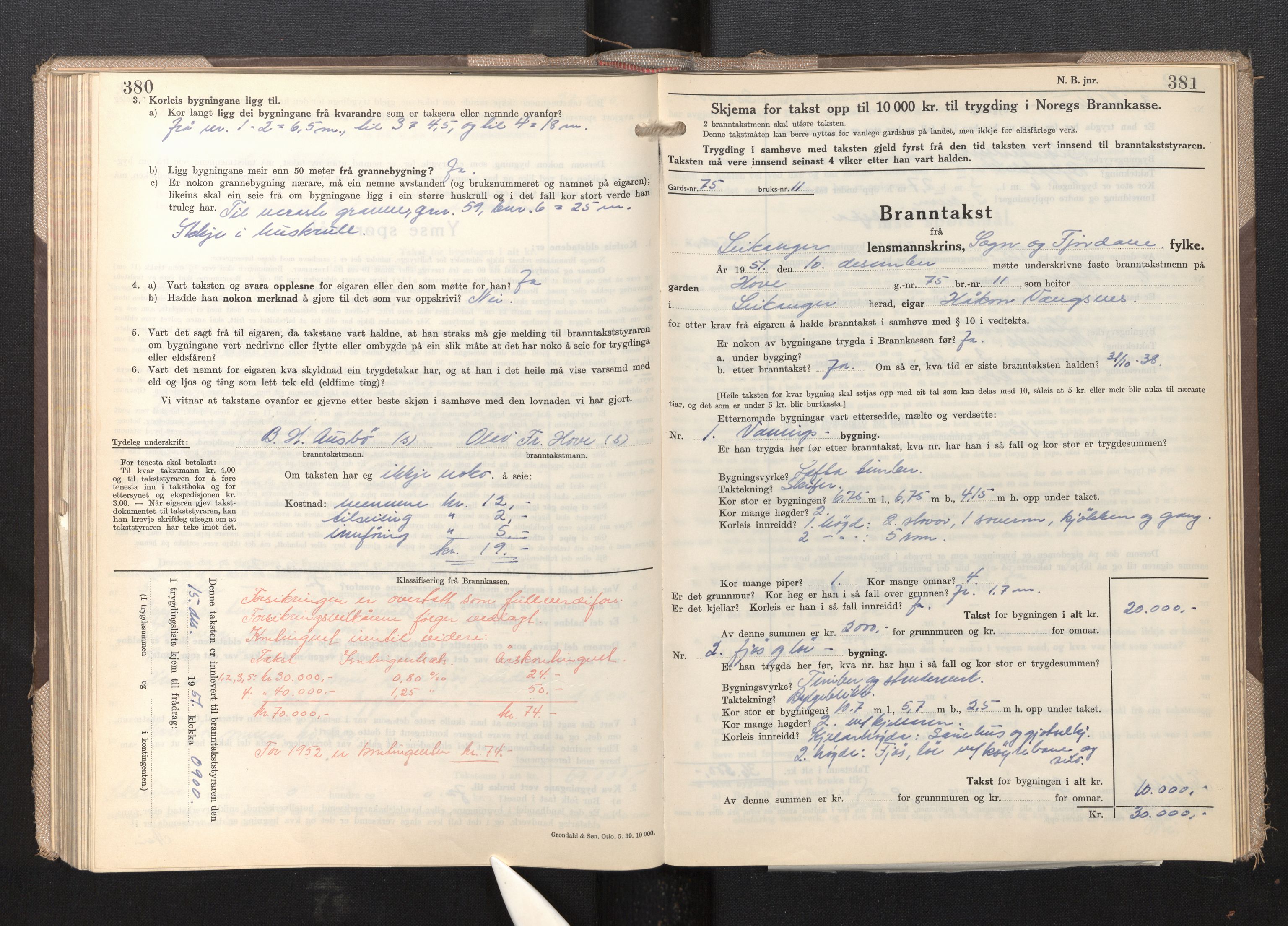 Lensmannen i Leikanger, AV/SAB-A-29201/0012/L0009: Branntakstprotokoll, skjematakst, 1946-1952, s. 380-381