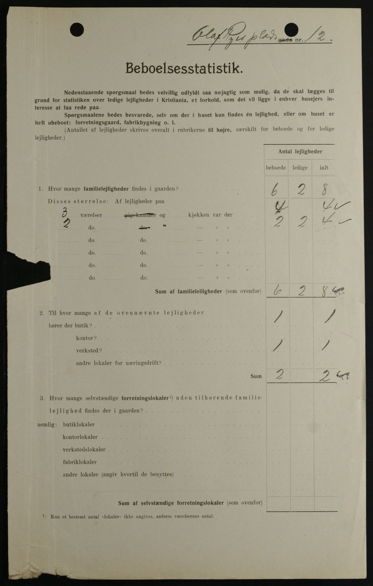 OBA, Kommunal folketelling 1.2.1908 for Kristiania kjøpstad, 1908, s. 67588