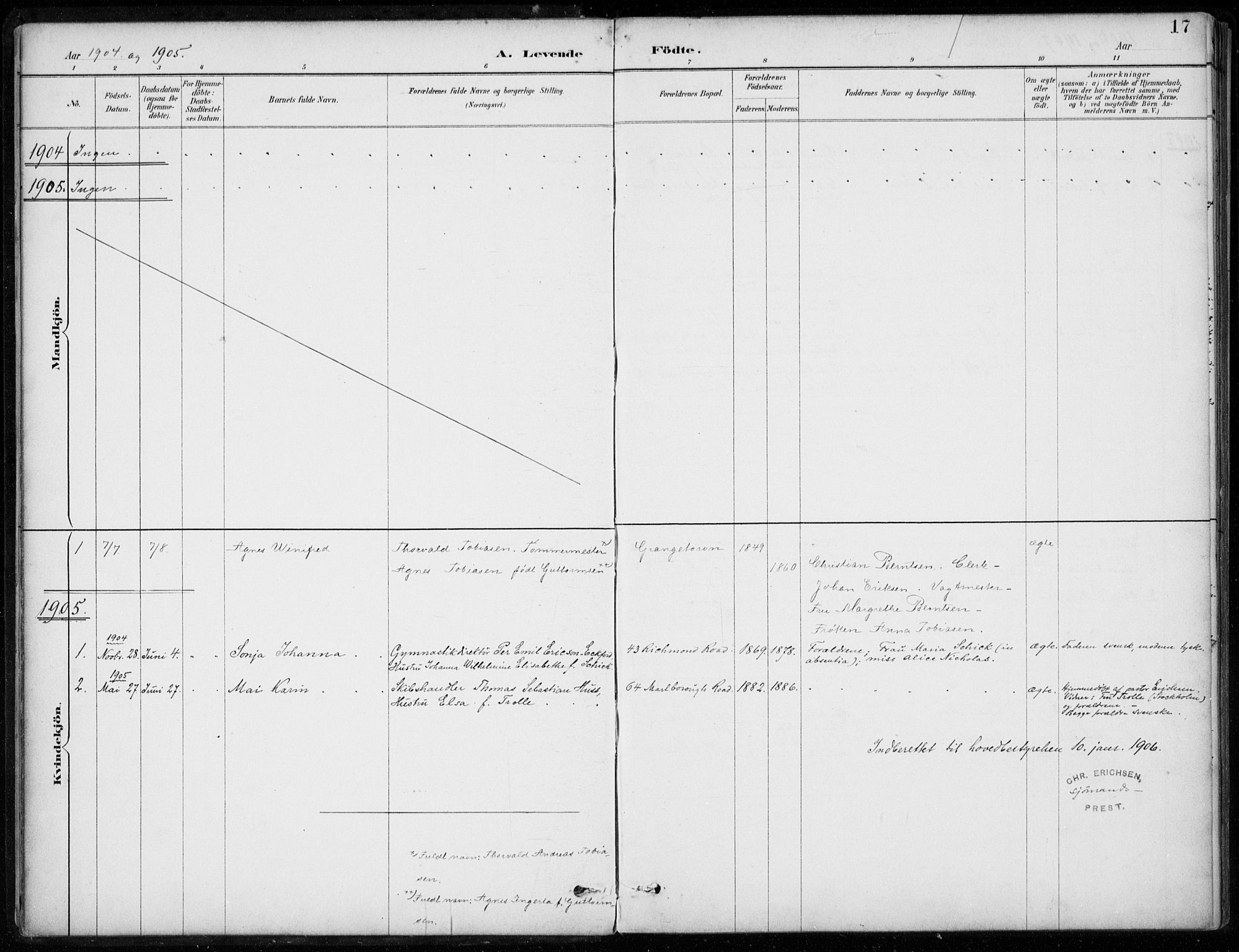 Den norske sjømannsmisjon i utlandet/Bristolhavnene (Cardiff-Swansea), AV/SAB-SAB/PA-0102/H/Ha/Haa/L0002: Ministerialbok nr. A 2, 1887-1932, s. 17