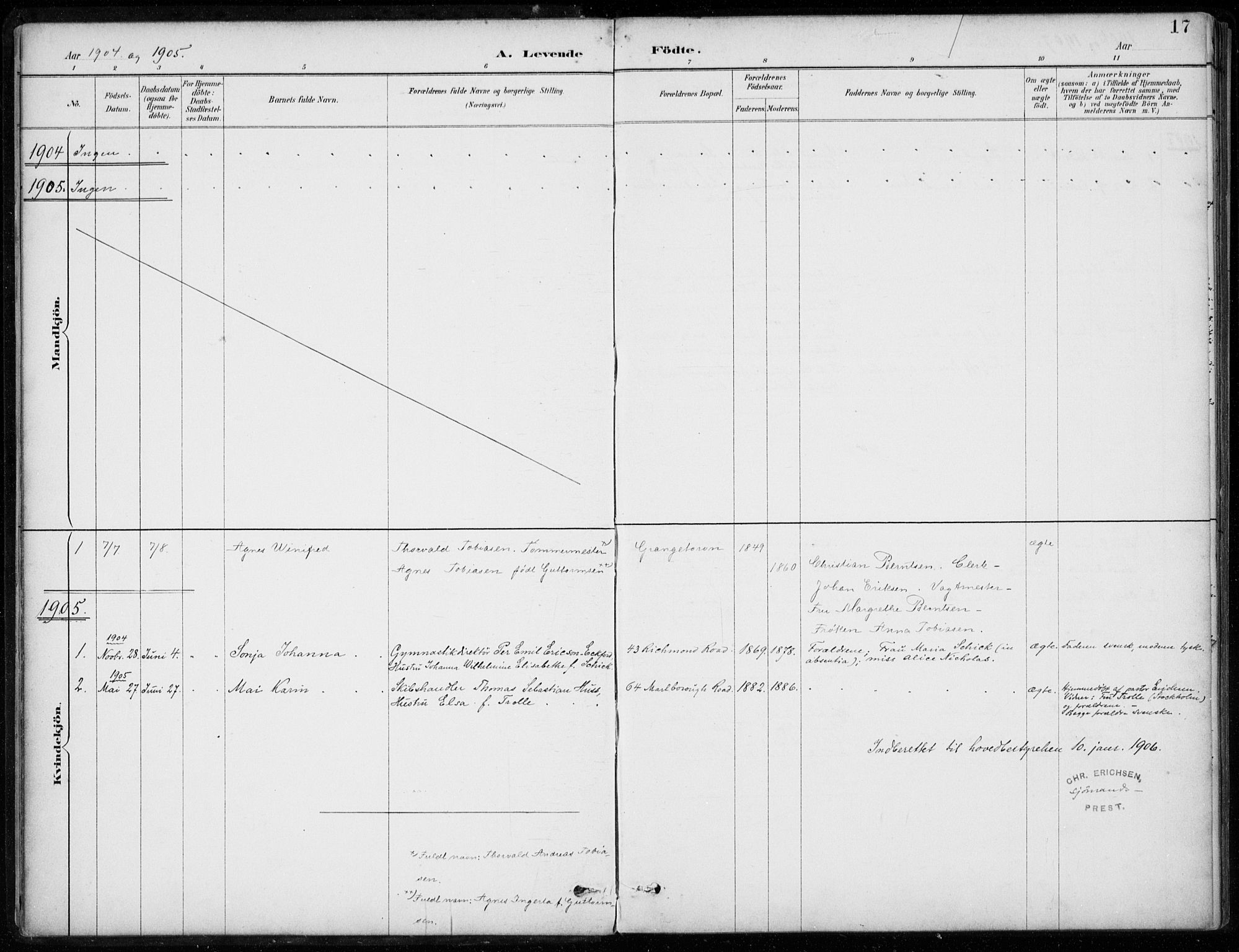 Den norske sjømannsmisjon i utlandet/Bristolhavnene(Cardiff-Swansea), SAB/SAB/PA-0102/H/Ha/Haa/L0002: Ministerialbok nr. A 2, 1887-1932, s. 17