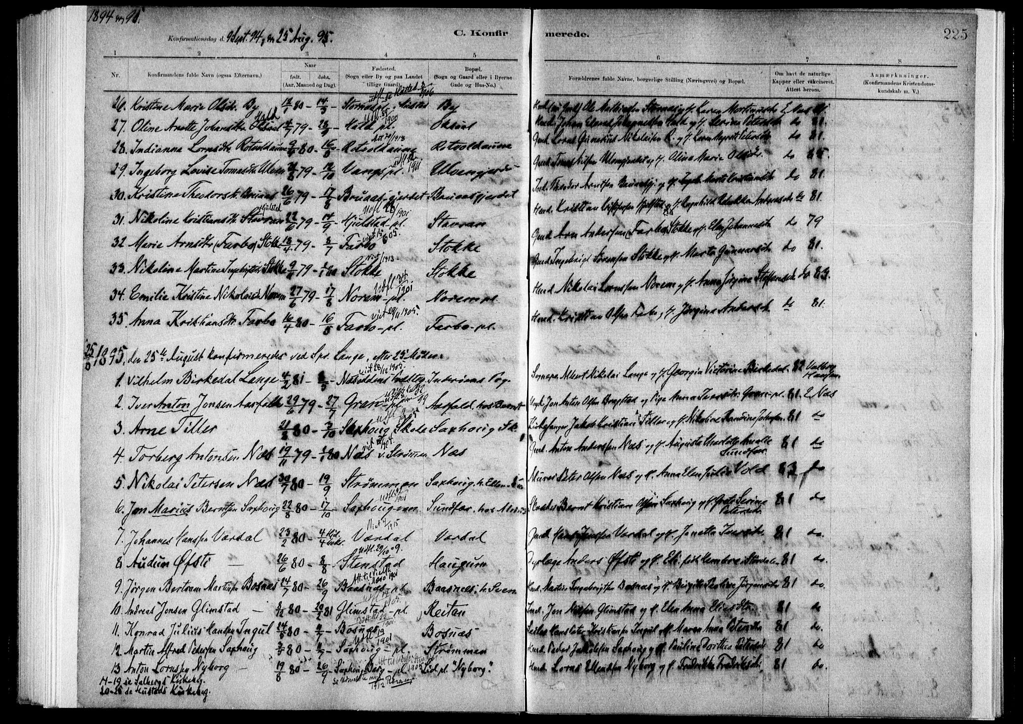 Ministerialprotokoller, klokkerbøker og fødselsregistre - Nord-Trøndelag, SAT/A-1458/730/L0285: Ministerialbok nr. 730A10, 1879-1914, s. 225