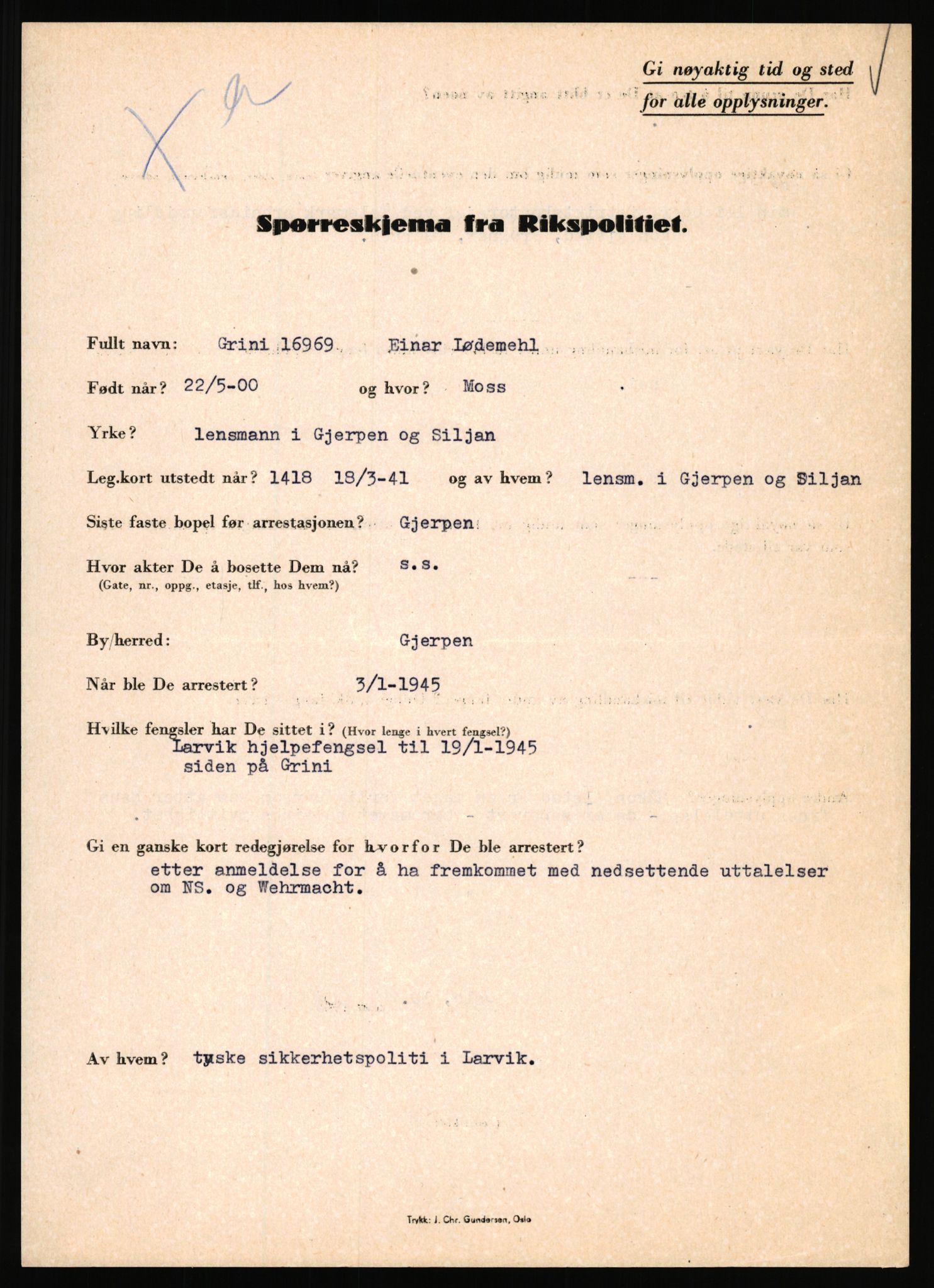 Rikspolitisjefen, AV/RA-S-1560/L/L0011: Lucassen, Oscar Fredrik - Moen, Olav, 1940-1945, s. 269