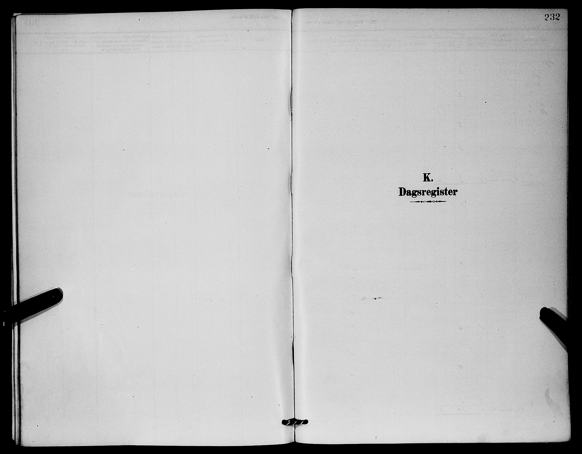 Mariakirken Sokneprestembete, AV/SAB-A-76901/H/Hab/L0004: Klokkerbok nr. A 4, 1878-1892, s. 232