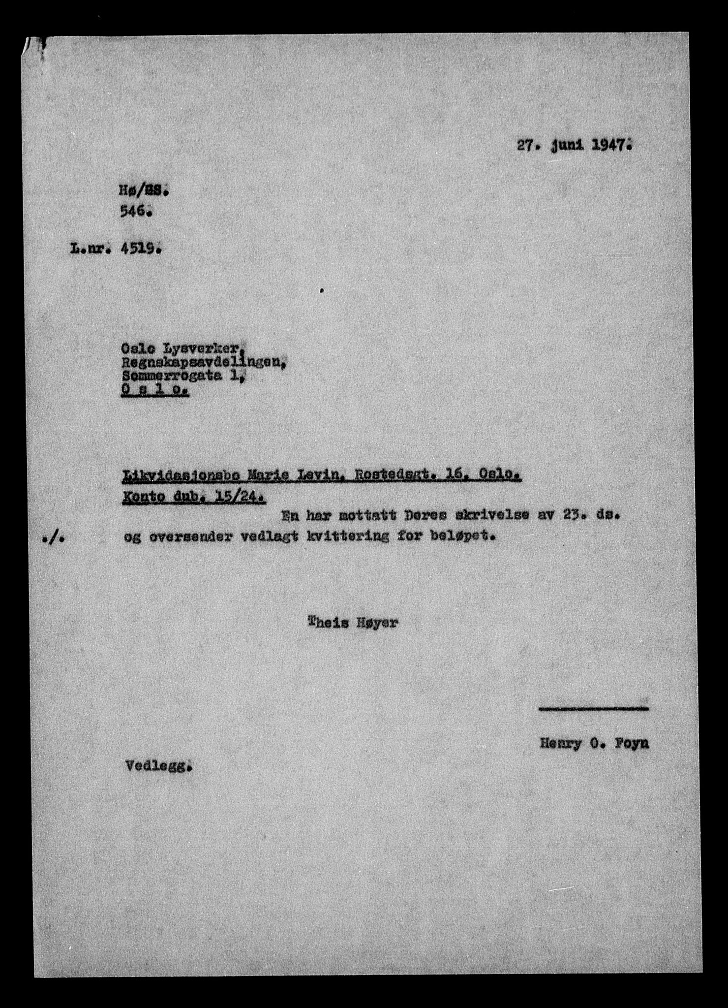 Justisdepartementet, Tilbakeføringskontoret for inndratte formuer, AV/RA-S-1564/H/Hc/Hcc/L0958: --, 1945-1947, s. 5