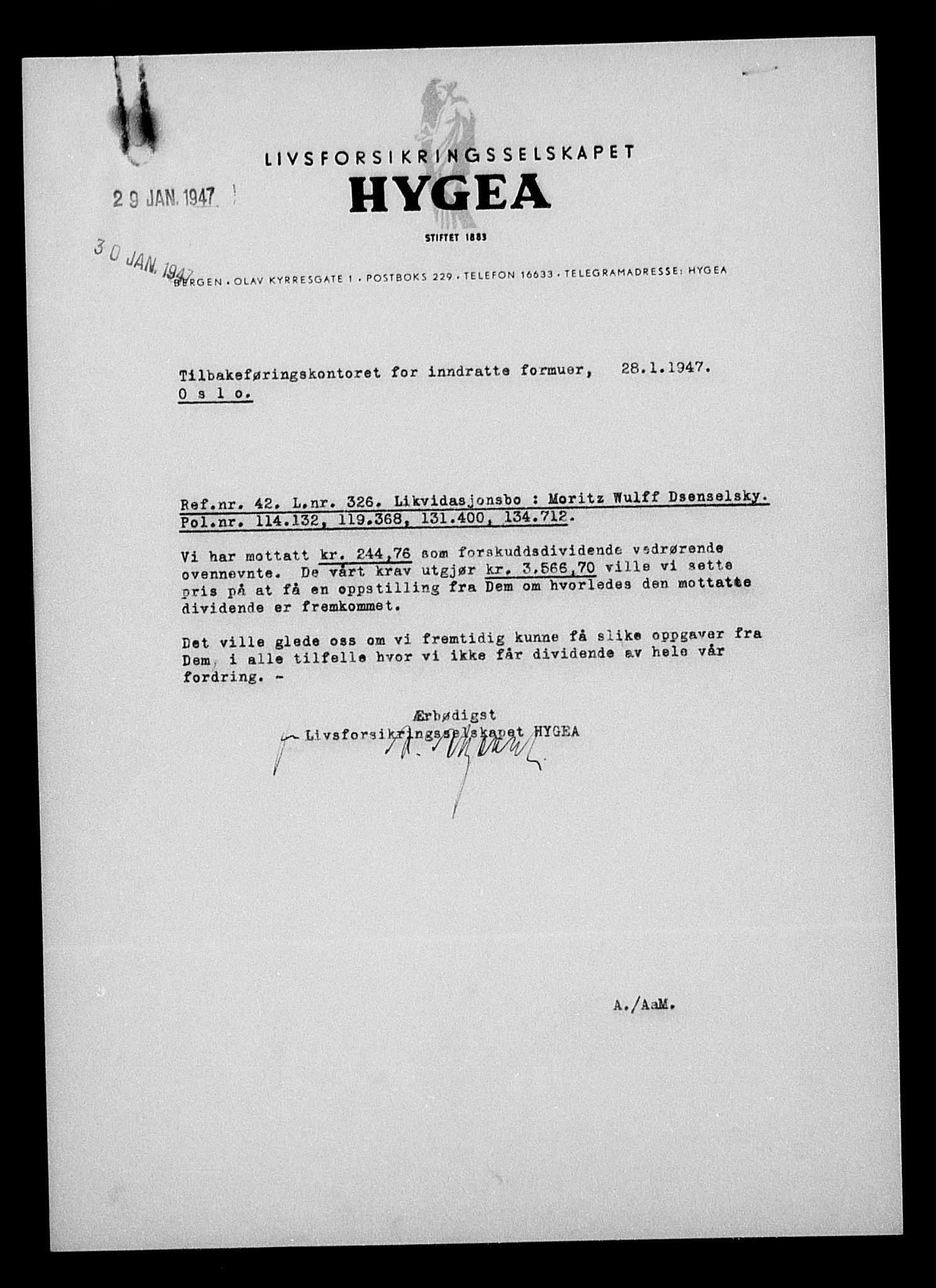 Justisdepartementet, Tilbakeføringskontoret for inndratte formuer, AV/RA-S-1564/H/Hc/Hcc/L0931: --, 1945-1947, s. 356