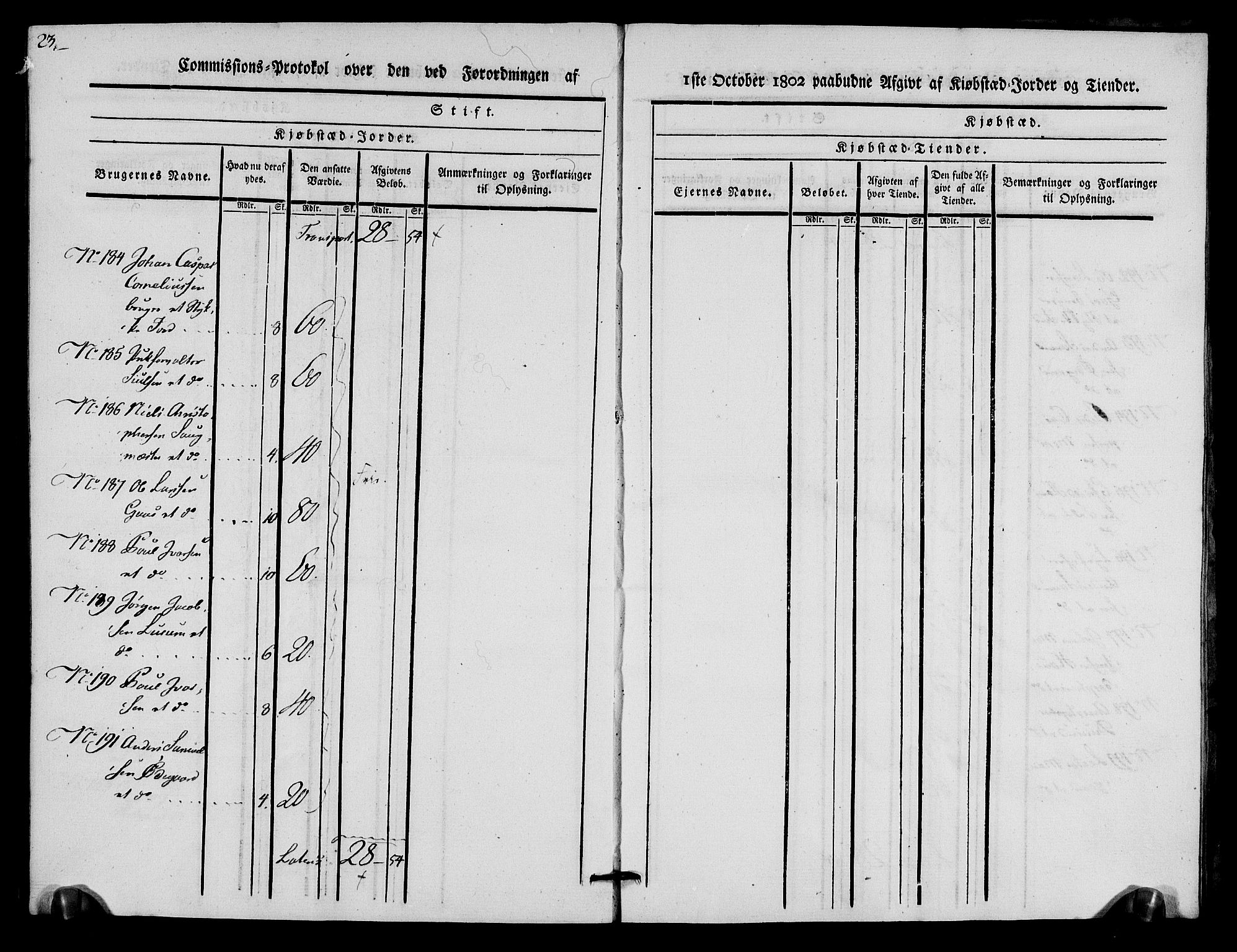 Rentekammeret inntil 1814, Realistisk ordnet avdeling, AV/RA-EA-4070/N/Ne/Nea/L0056c: Numedal og Sandsvær fogderi. Kommisjonsprotokoll for Kongsberg bergstad, 1803, s. 26