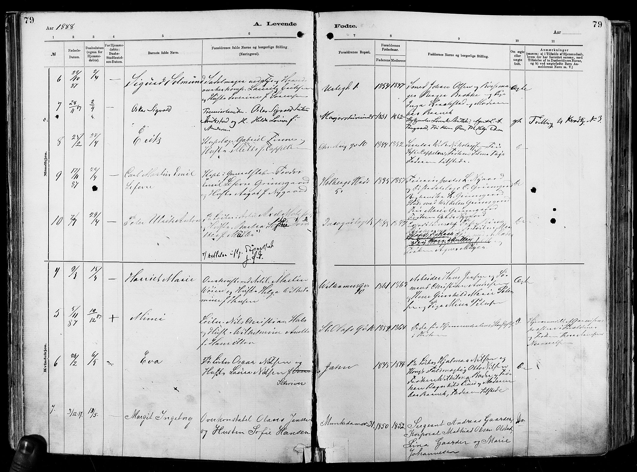 Garnisonsmenigheten Kirkebøker, SAO/A-10846/F/Fa/L0012: Ministerialbok nr. 12, 1880-1893, s. 79