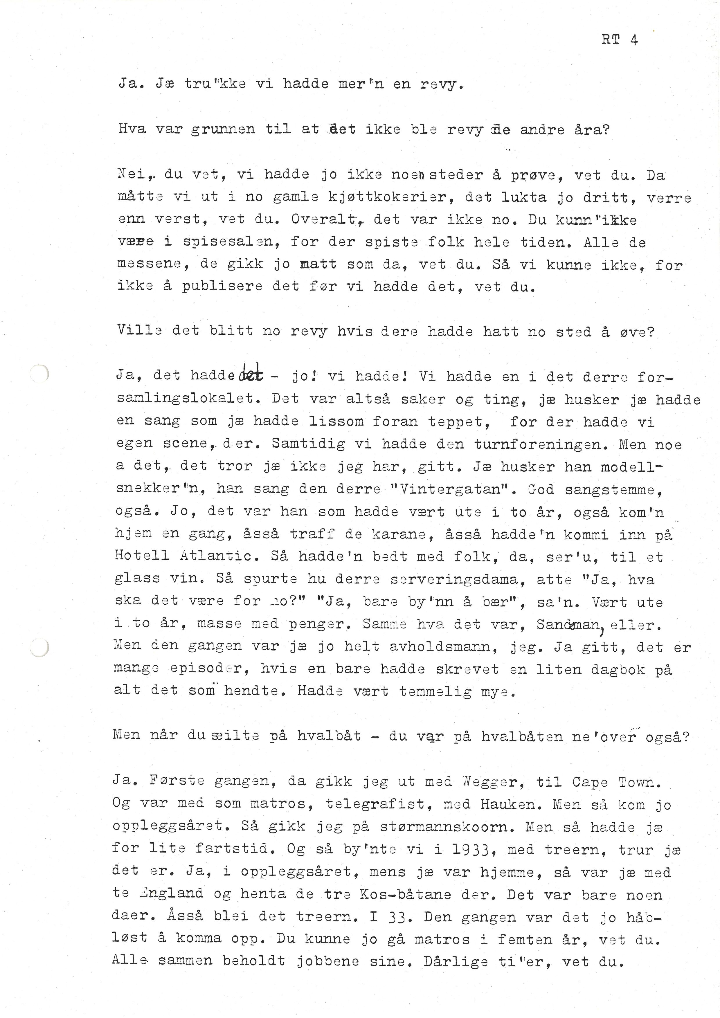 Sa 16 - Folkemusikk fra Vestfold, Gjerdesamlingen, VEMU/A-1868/I/L0001: Informantregister med intervjunedtegnelser, 1979-1986