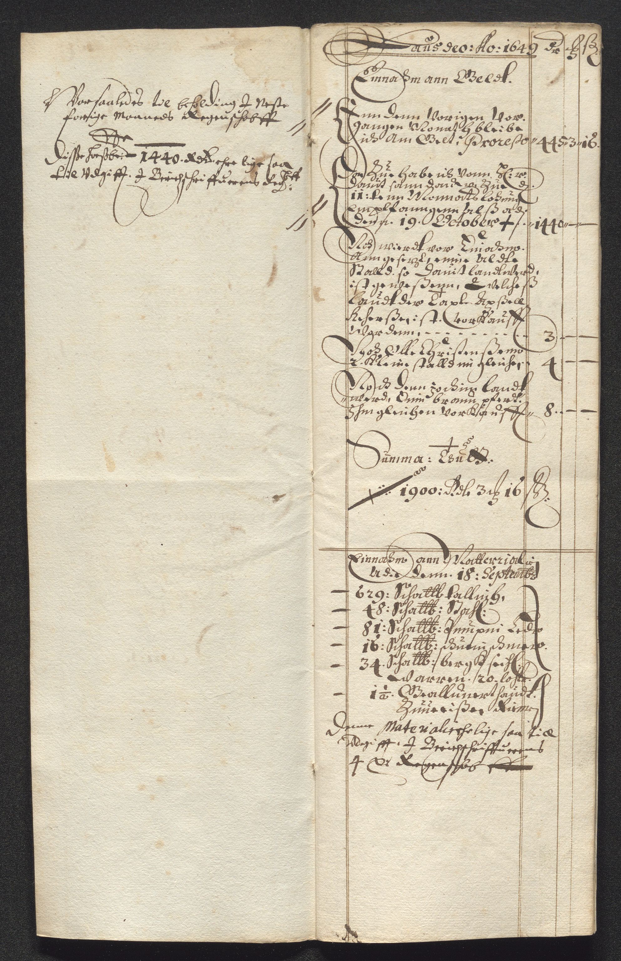 Kongsberg Sølvverk 1623-1816, SAKO/EA-3135/001/D/Dc/Dcd/L0023: Utgiftsregnskap for gruver m.m., 1649, s. 669