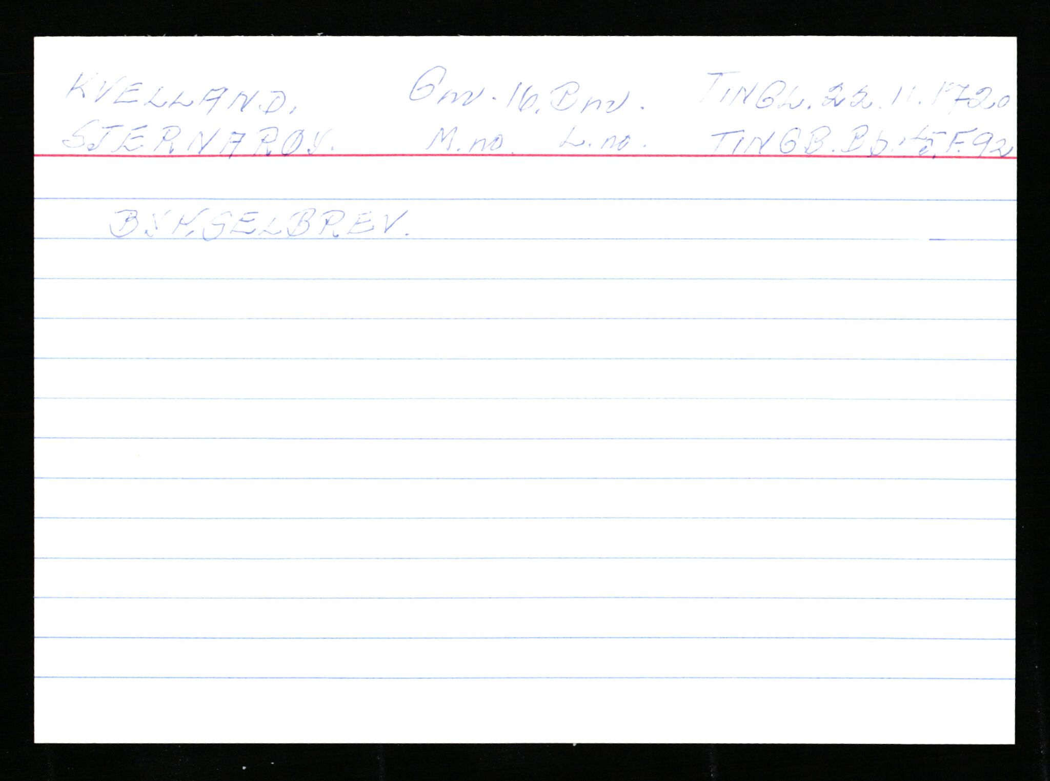 Statsarkivet i Stavanger, AV/SAST-A-101971/03/Y/Ym/L0033: Åstedskort sortert etter gårdsnavn: Kvelland - Lagestranden, 1600-1950, s. 11