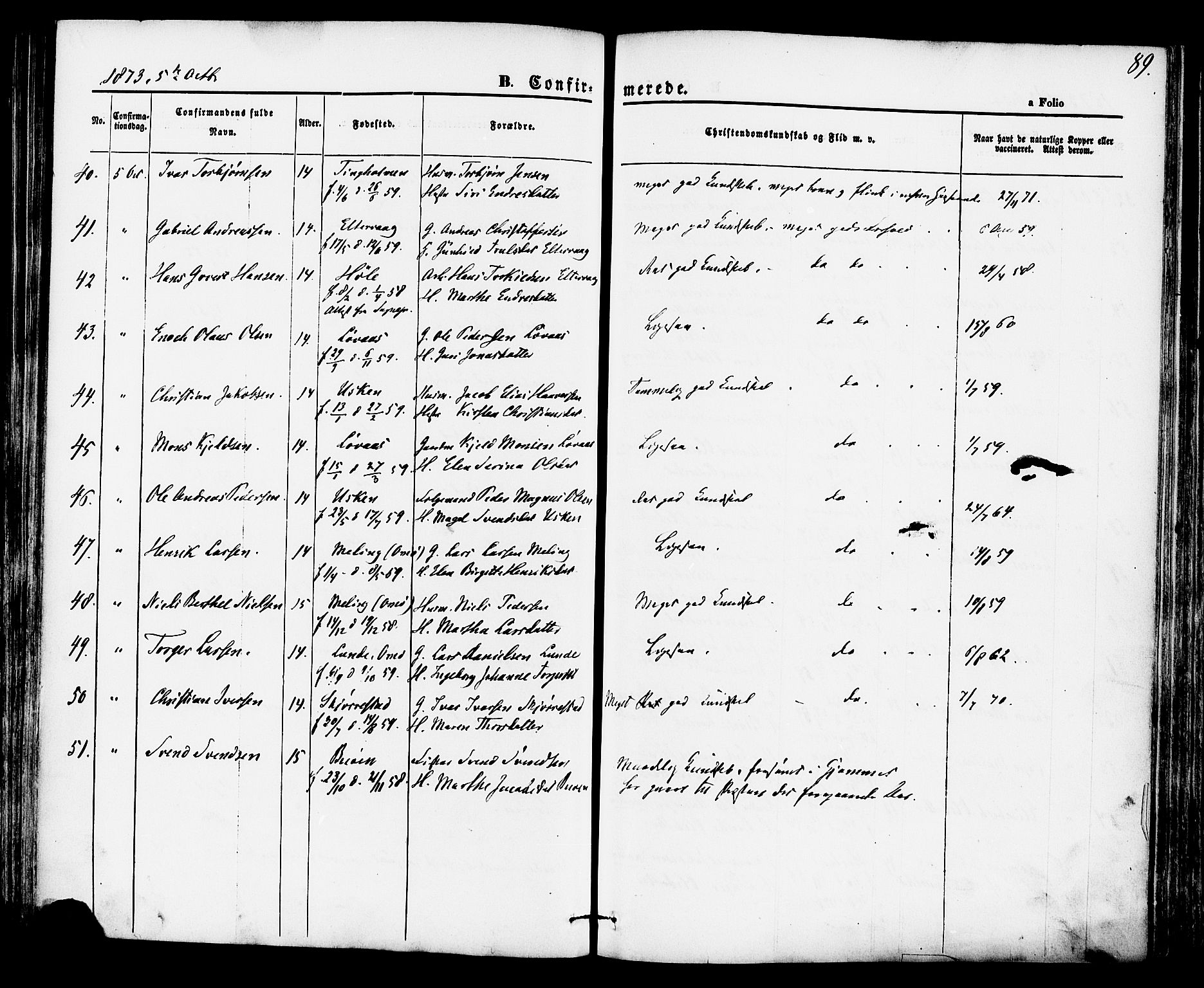 Hetland sokneprestkontor, AV/SAST-A-101826/30/30BA/L0004: Ministerialbok nr. A 4, 1862-1881, s. 89