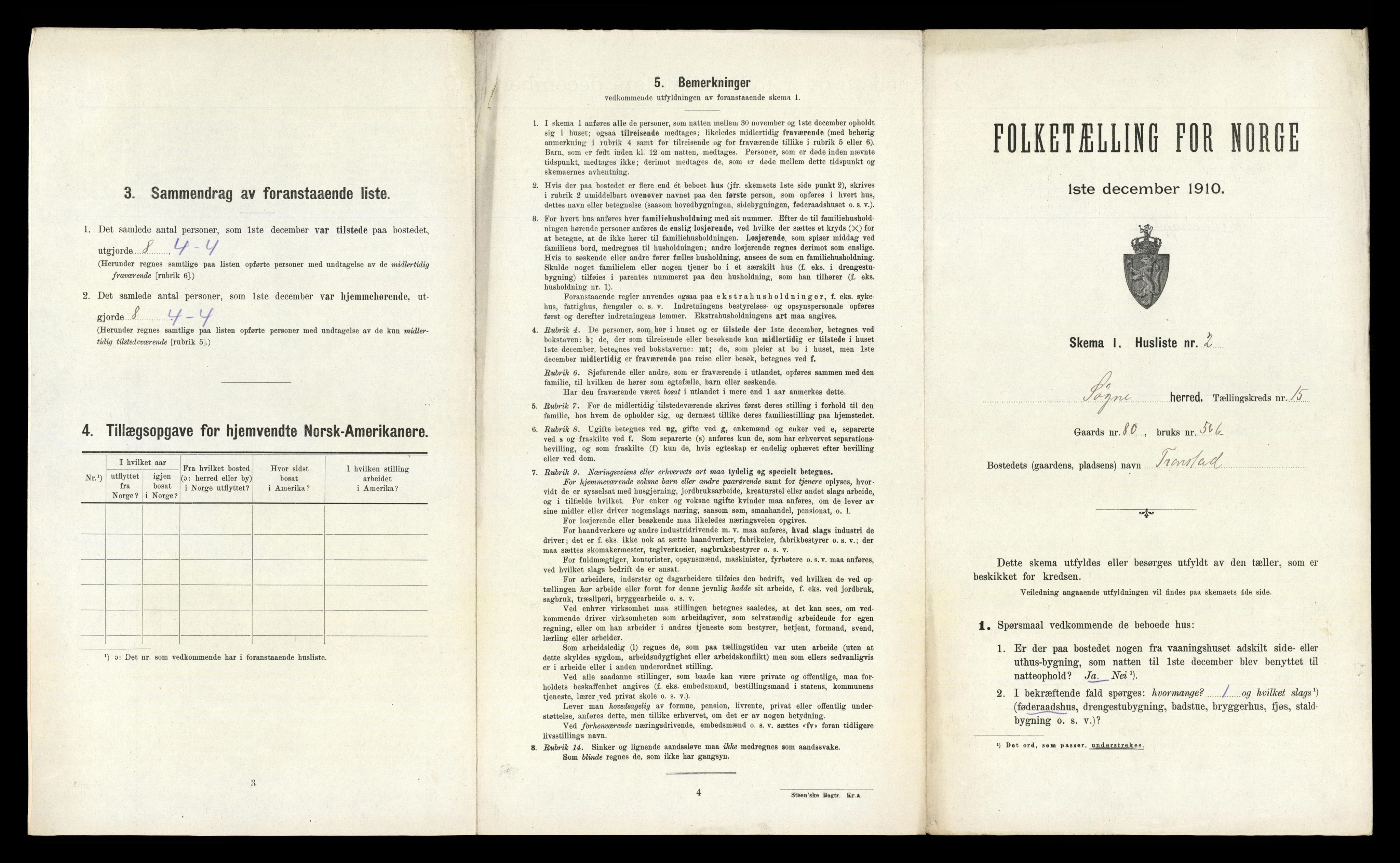 RA, Folketelling 1910 for 1018 Søgne herred, 1910, s. 1244