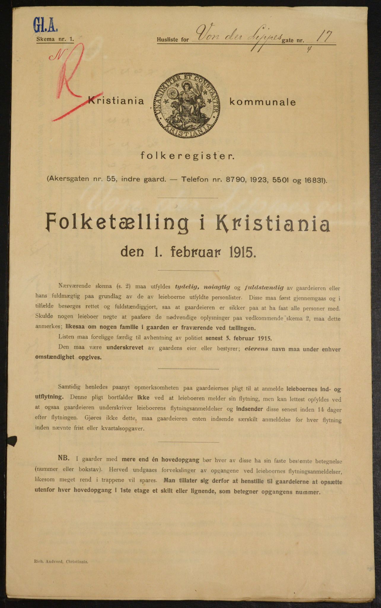OBA, Kommunal folketelling 1.2.1915 for Kristiania, 1915, s. 125973
