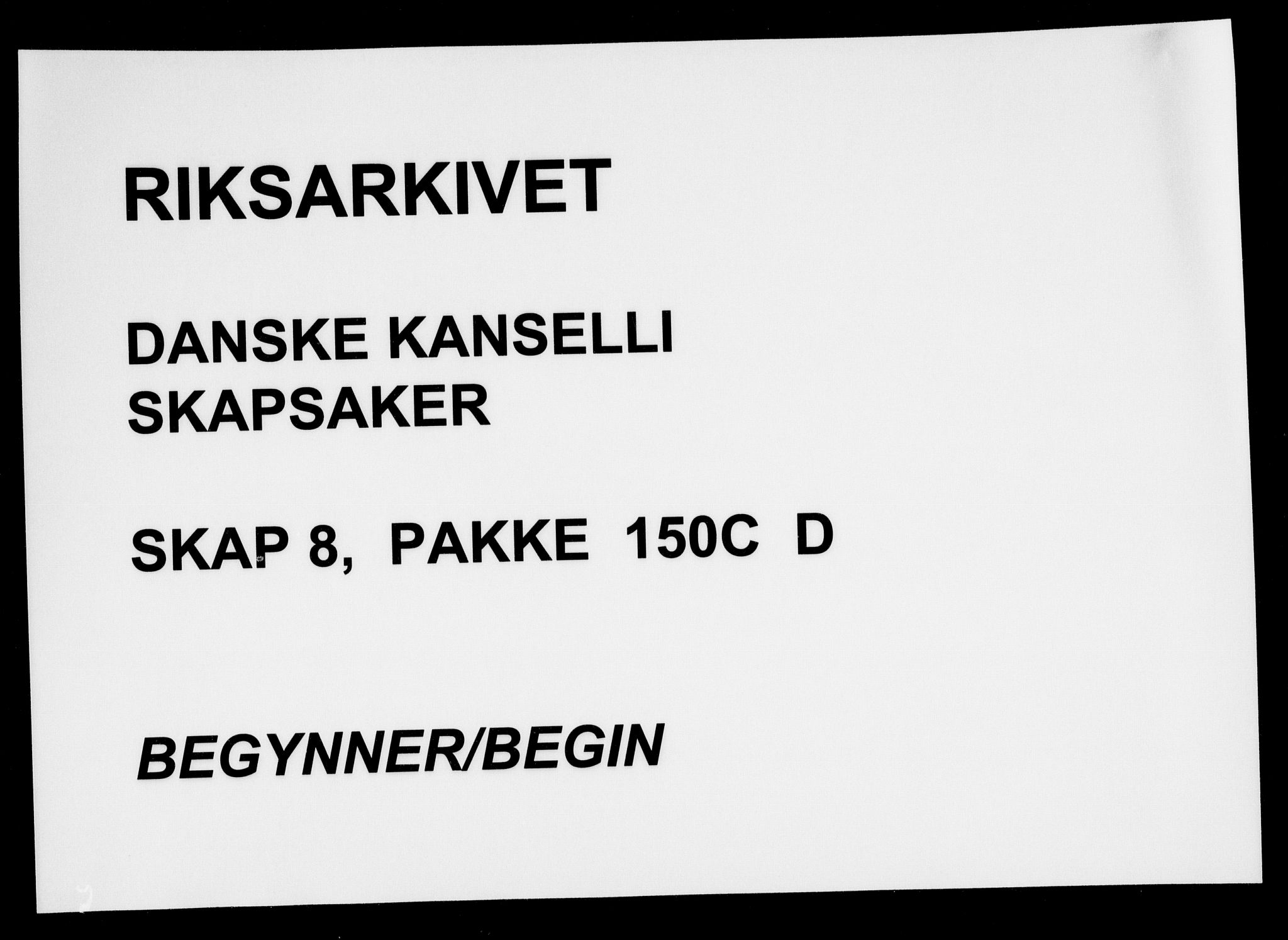 Danske Kanselli, Skapsaker, RA/EA-4061/F/L0011: Skap 8, pakke 150C, 1648, s. 1