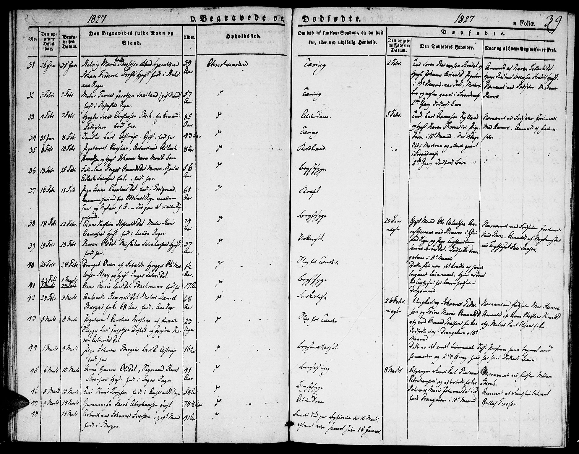 Kristiansand domprosti, AV/SAK-1112-0006/F/Fa/L0010: Ministerialbok nr. A 10, 1824-1827, s. 39