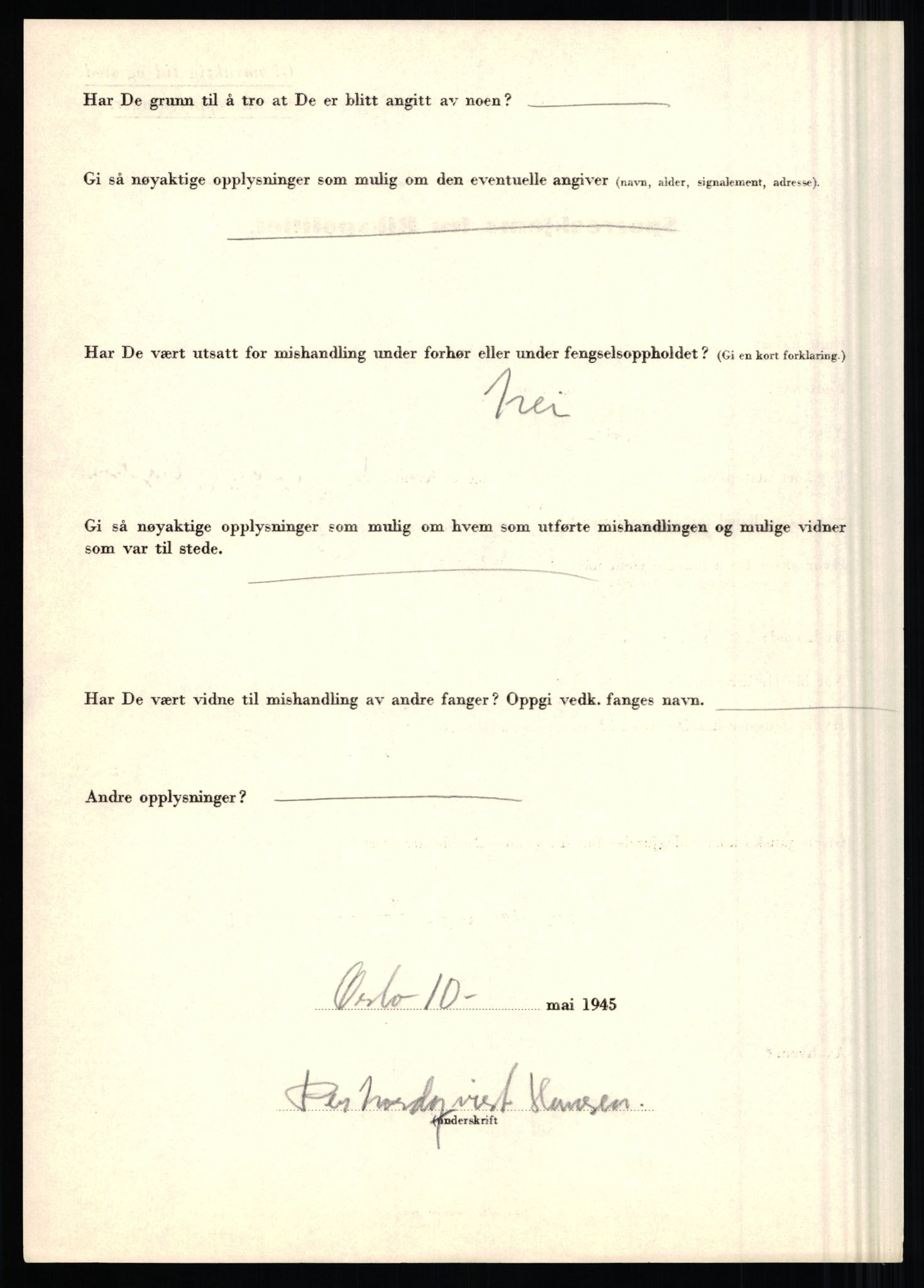 Rikspolitisjefen, AV/RA-S-1560/L/L0006: Hansen, Adolf Boye - Hemstad, Gunnar, 1940-1945, s. 441