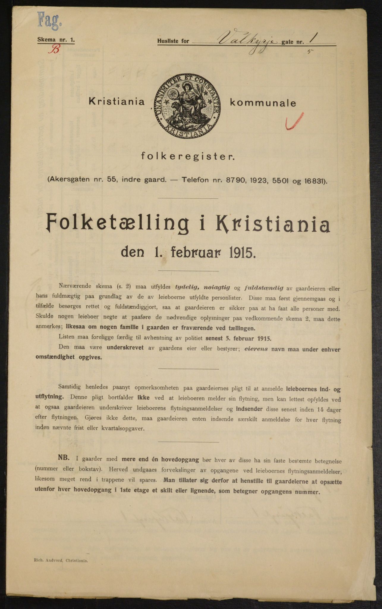 OBA, Kommunal folketelling 1.2.1915 for Kristiania, 1915, s. 122269