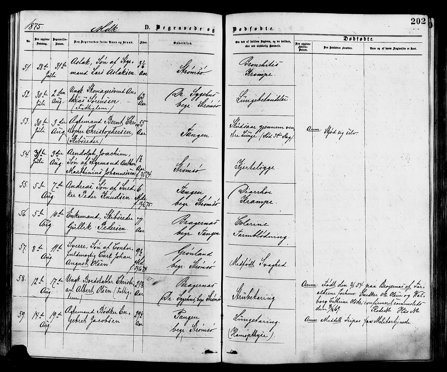 Strømsø kirkebøker, AV/SAKO-A-246/F/Fa/L0019: Ministerialbok nr. I 19, 1874-1877, s. 202