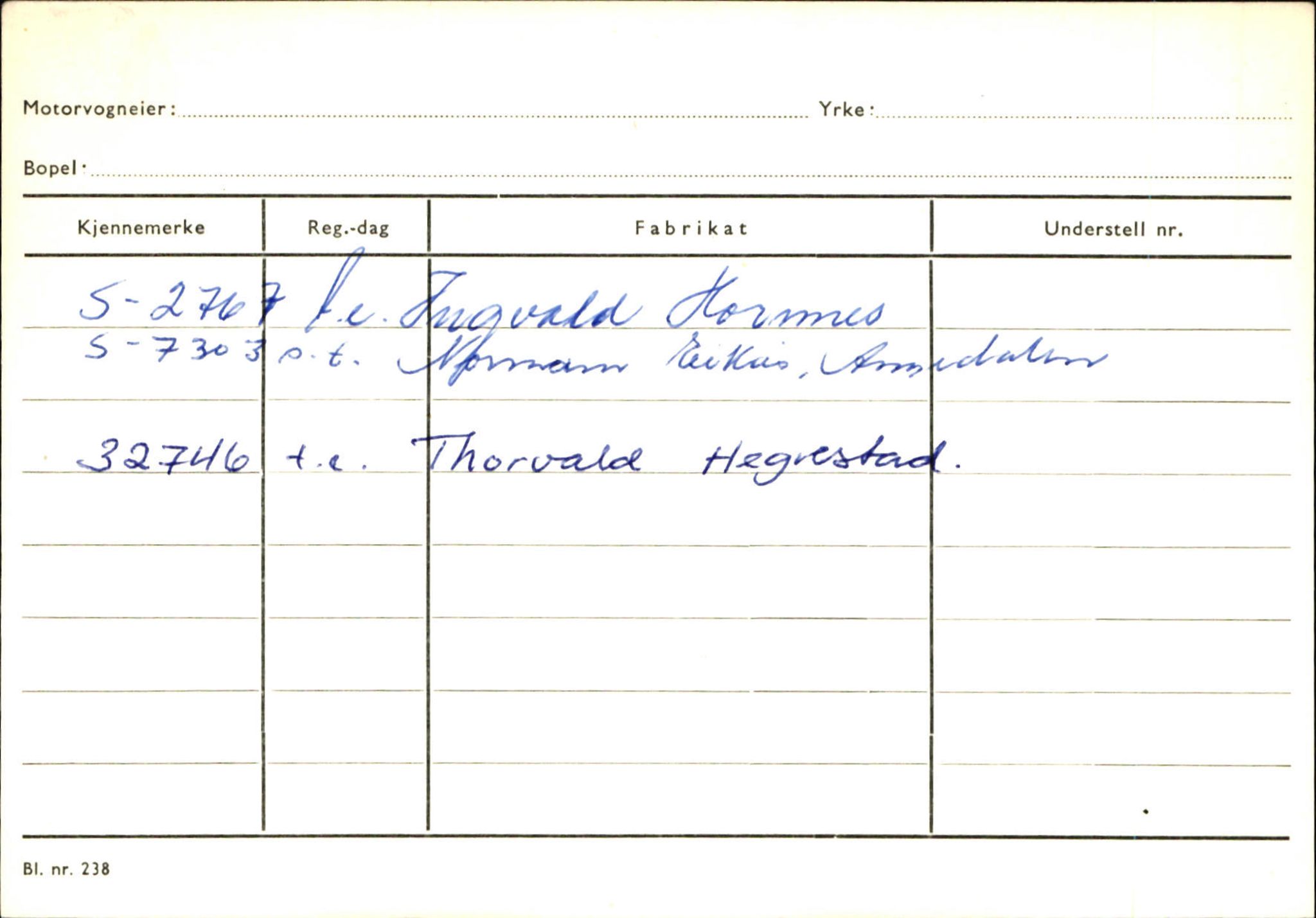 Statens vegvesen, Sogn og Fjordane vegkontor, AV/SAB-A-5301/4/F/L0125: Eigarregister Sogndal V-Å. Aurland A-Å. Fjaler A-N, 1945-1975, s. 1389