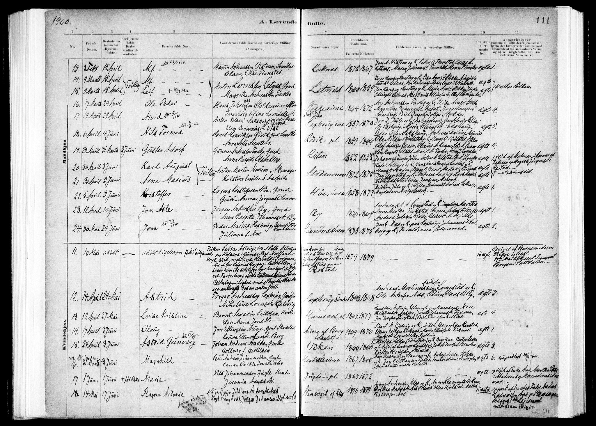 Ministerialprotokoller, klokkerbøker og fødselsregistre - Nord-Trøndelag, SAT/A-1458/730/L0285: Ministerialbok nr. 730A10, 1879-1914, s. 111