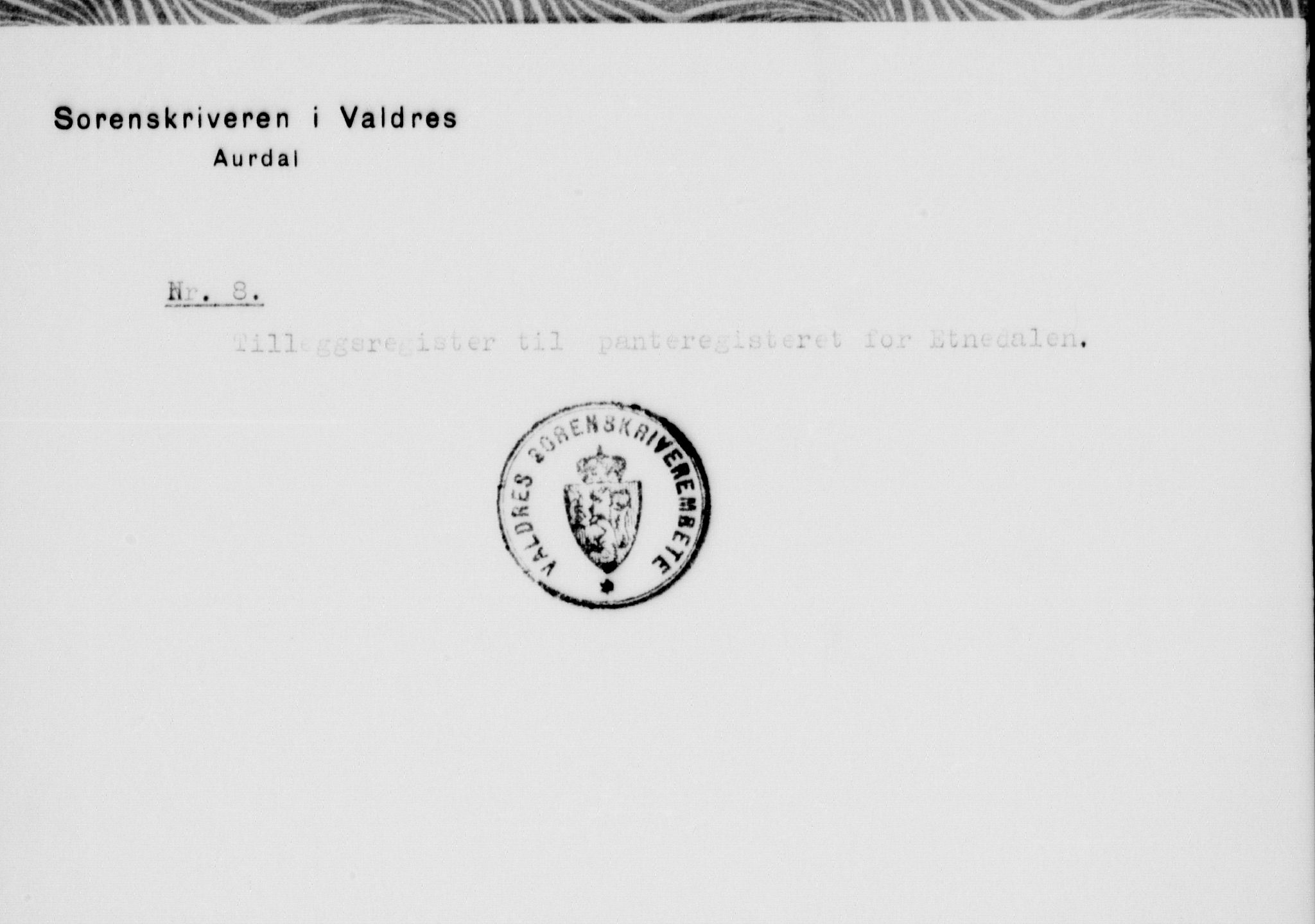 Valdres sorenskriveri, SAH/TING-016/H/Ha/Hae/L0010: Panteregister nr. 5.10, 1920-1940