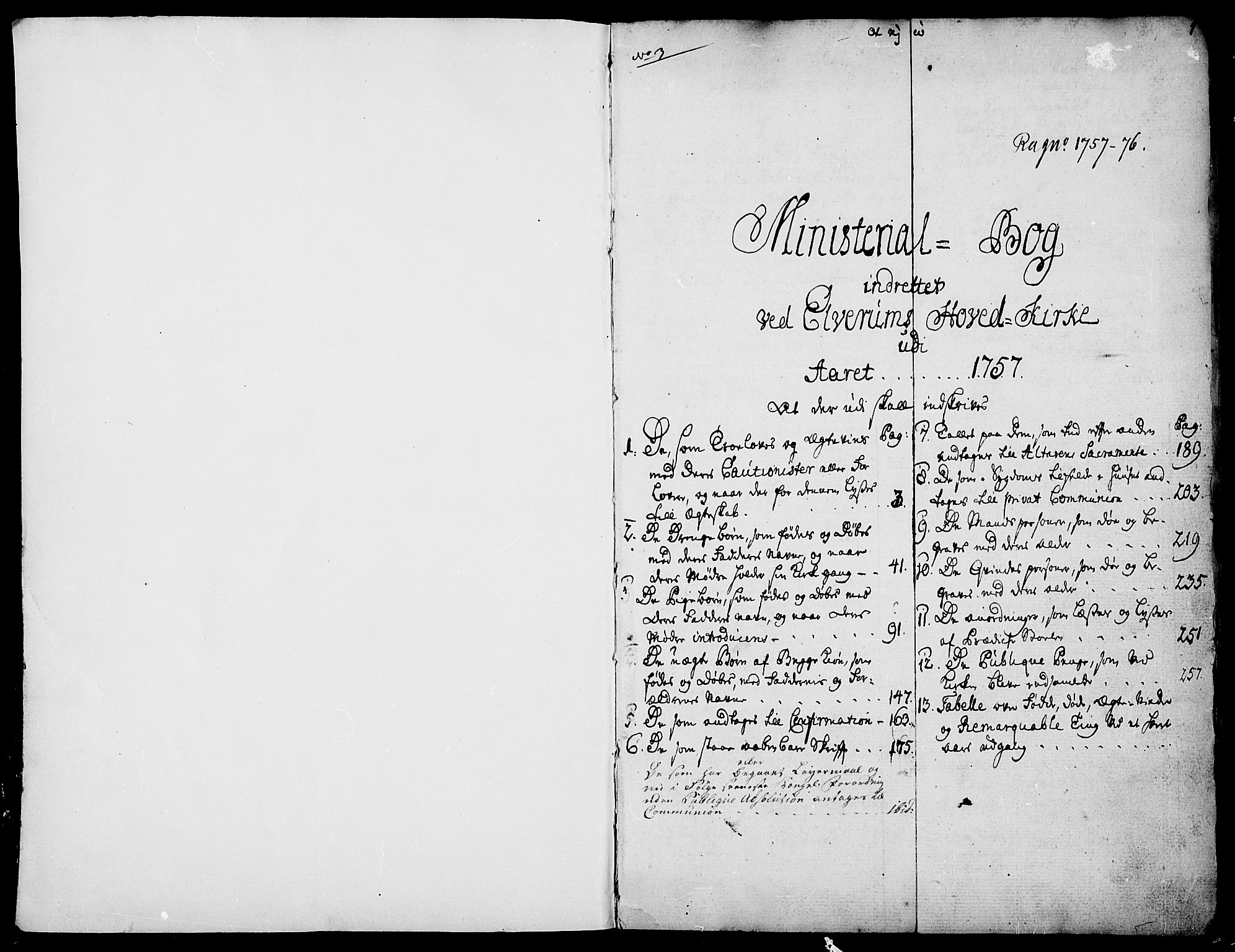 Elverum prestekontor, AV/SAH-PREST-044/H/Ha/Haa/L0003: Ministerialbok nr. 3, 1757-1776, s. 1