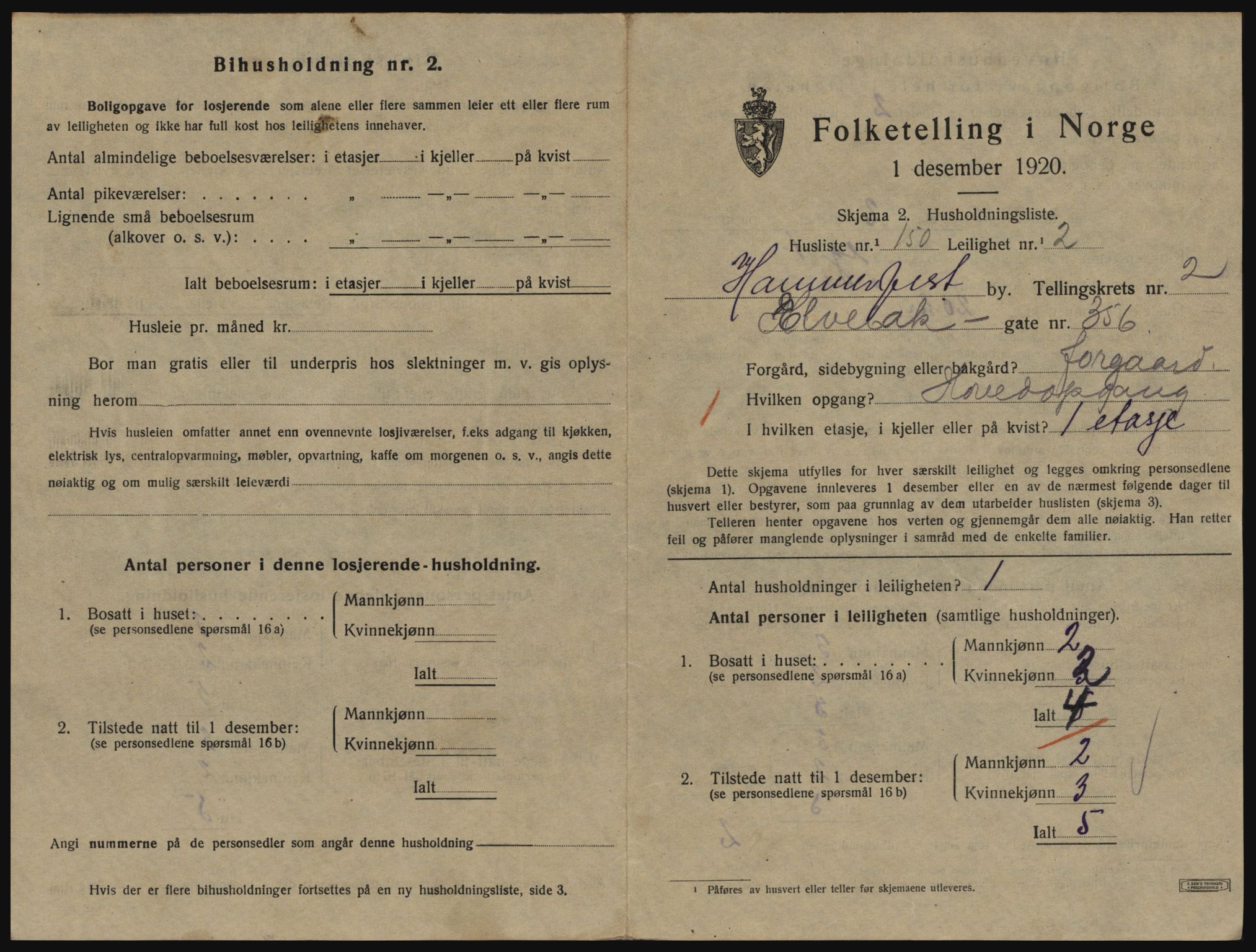 SATØ, Folketelling 1920 for 2001 Hammerfest kjøpstad, 1920, s. 2376