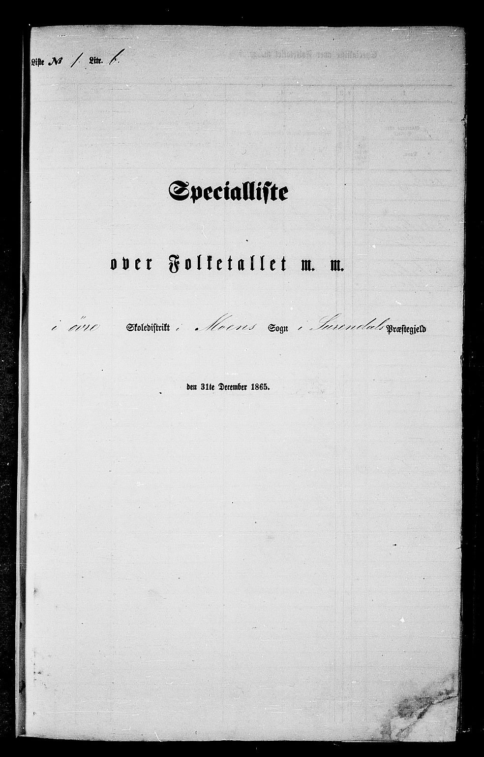RA, Folketelling 1865 for 1566P Surnadal prestegjeld, 1865, s. 23