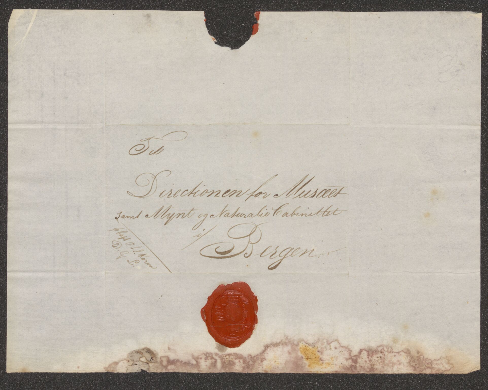 Bergens Museum, UMB/A007/D/Da/L0003/0002: Innkommende brev 1828 / Innkommende brev 1828, 1828